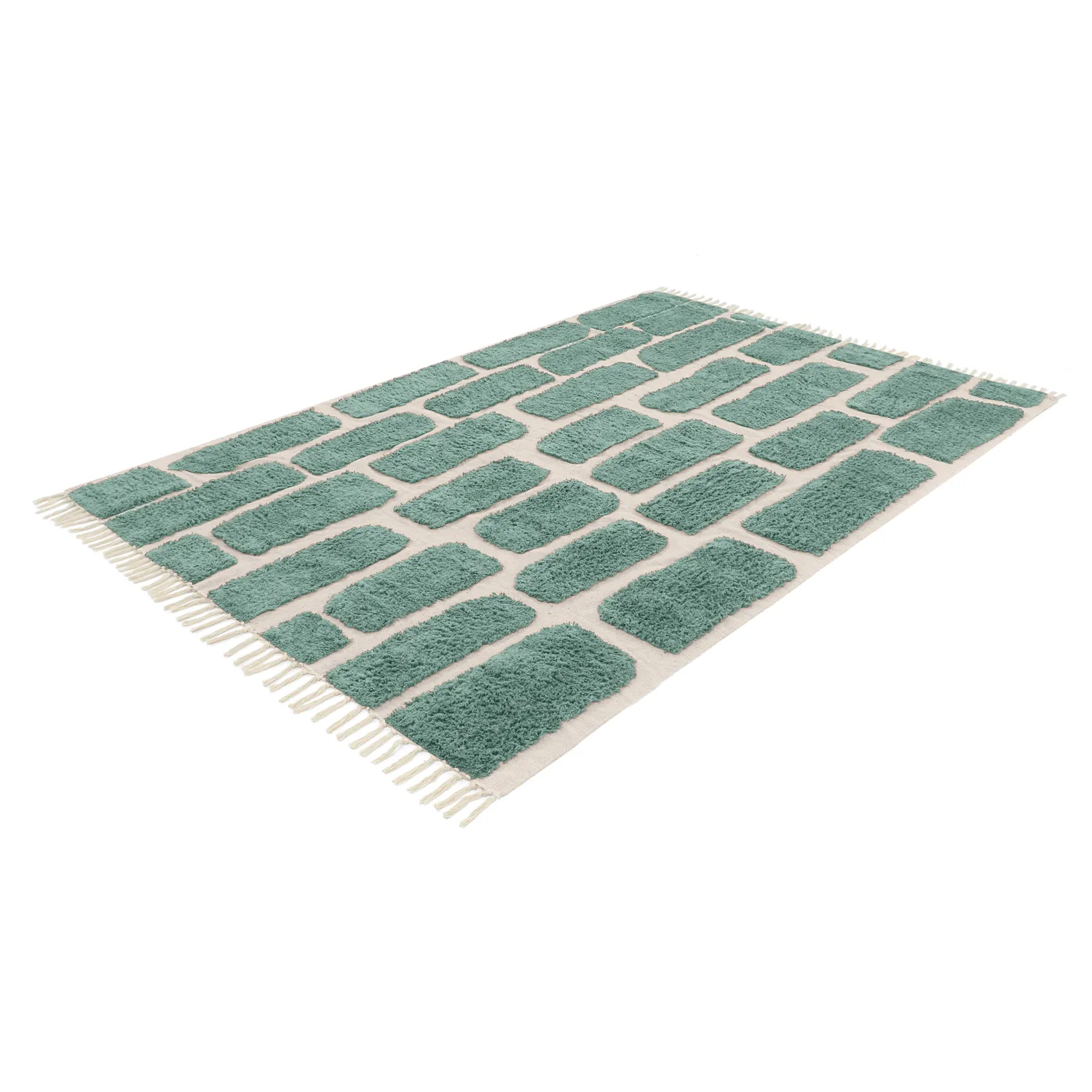 Shaggy rugs - Cyrus Natural Cotton Shaggy (green)