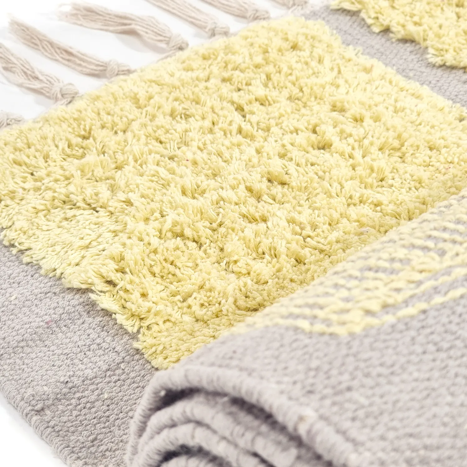 Shaggy rugs - Cyrus Natural Cotton Shaggy (yellow)