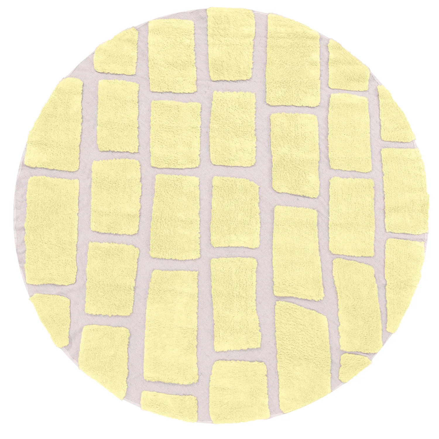 Round rug - Cyrus Natural Cotton Shaggy (yellow)