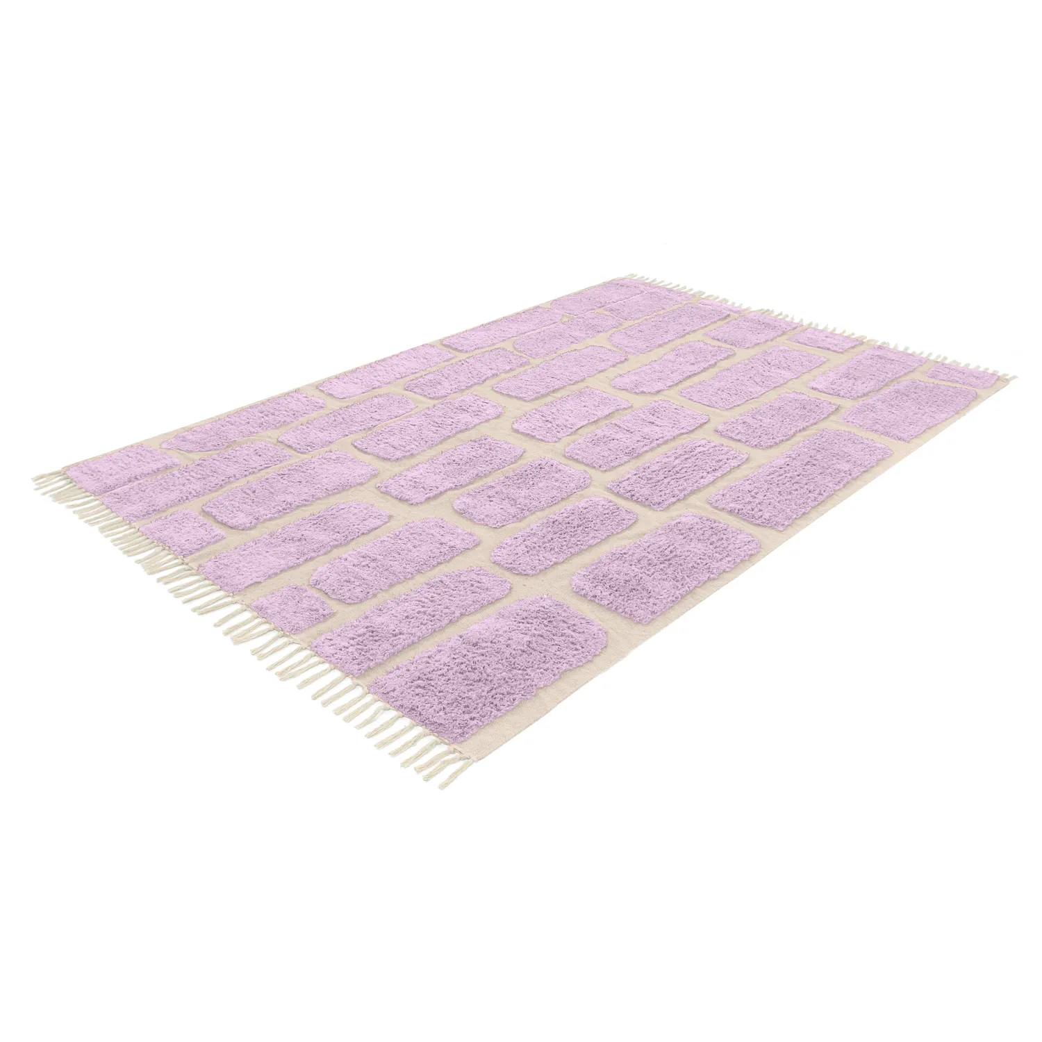 Shaggy rugs - Cyrus Natural Cotton Shaggy (purple)