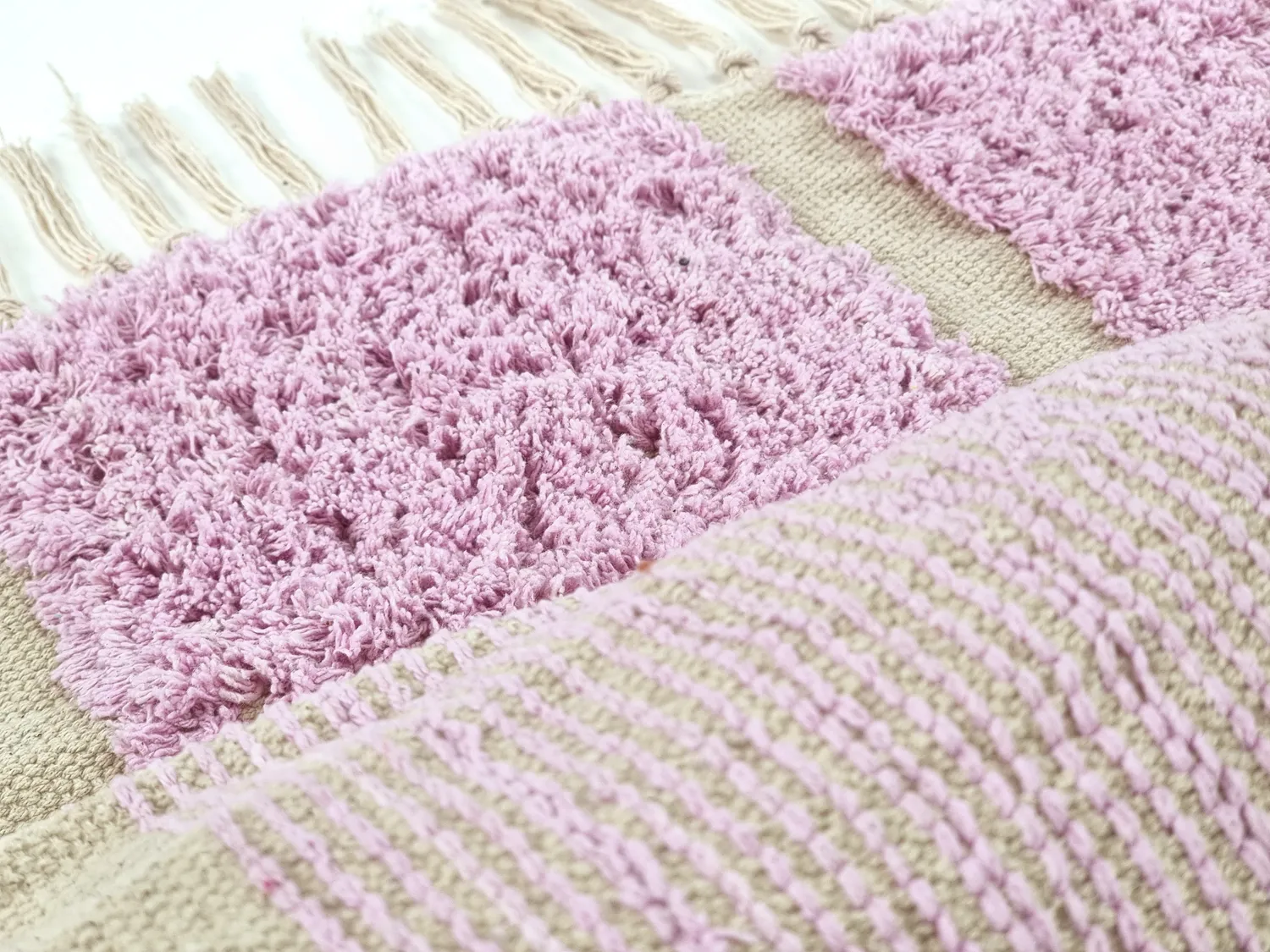 Shaggy rugs - Cyrus Natural Cotton Shaggy (purple)