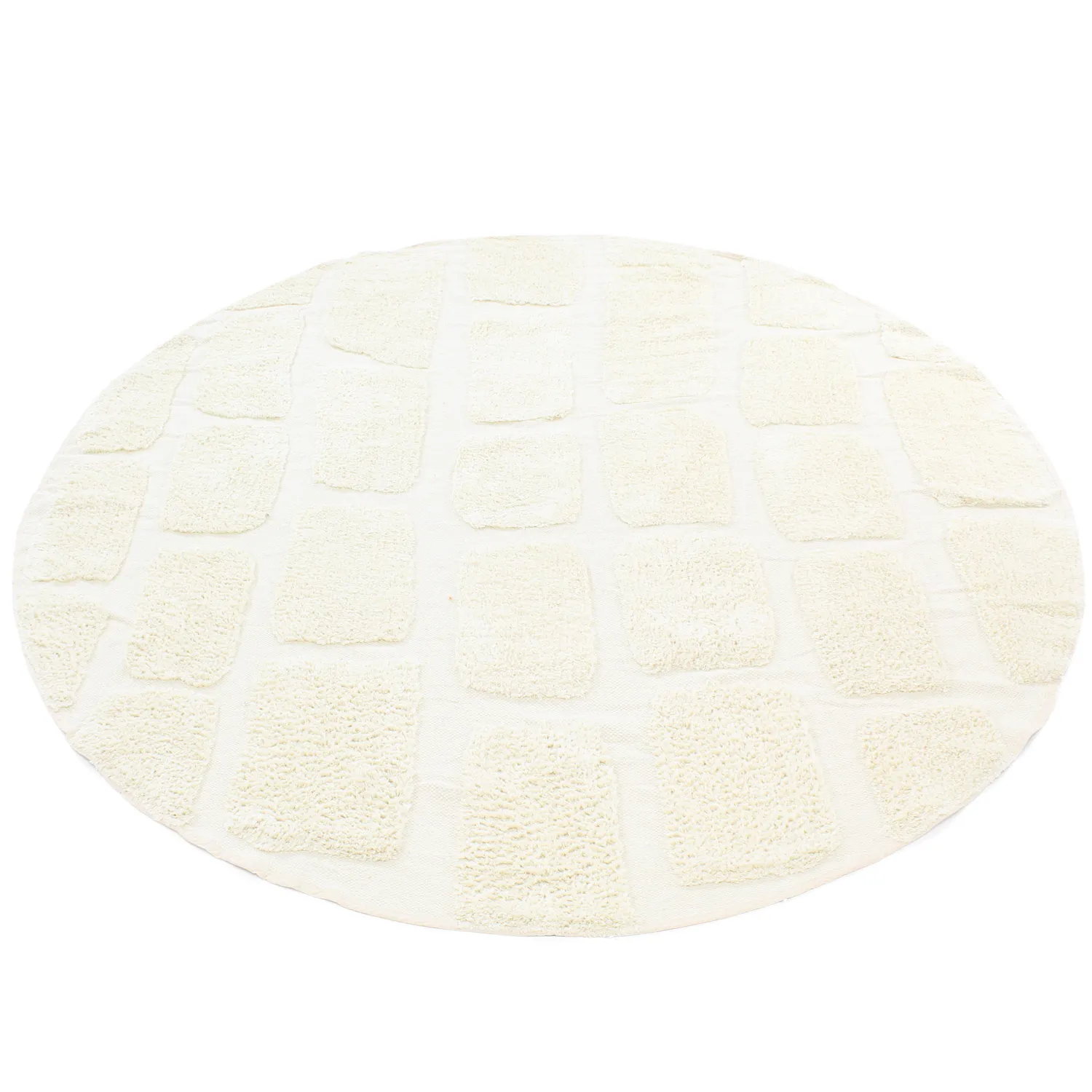 Round rug - Cyrus Natural Cotton Shaggy (off-white)