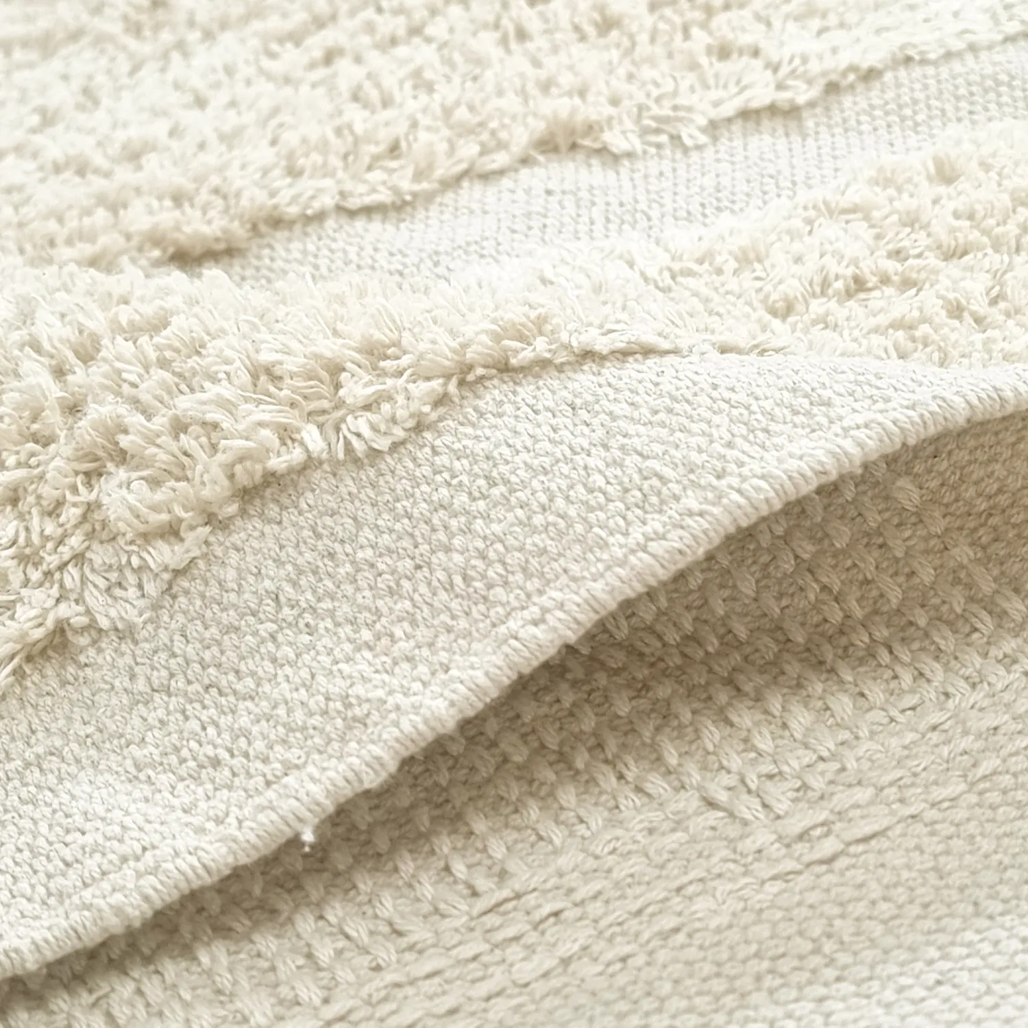 Round rug - Cyrus Natural Cotton Shaggy (off-white)