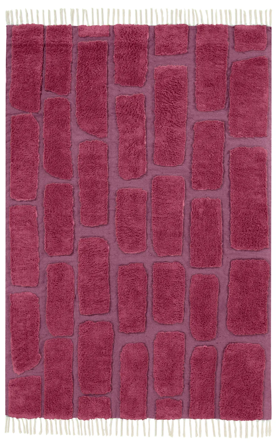 Shaggy rugs - Cyrus Natural Cotton Shaggy (red)