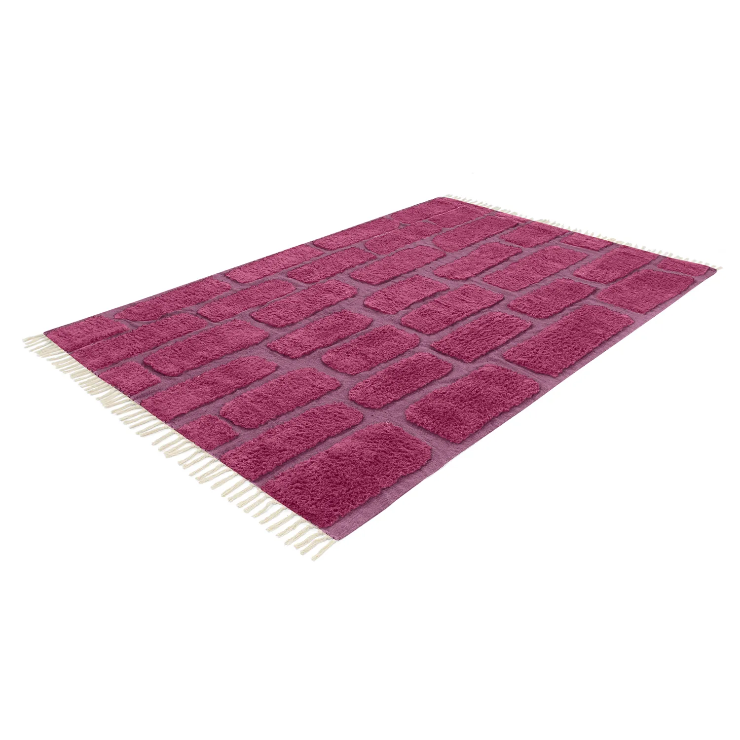 Shaggy rugs - Cyrus Natural Cotton Shaggy (red)