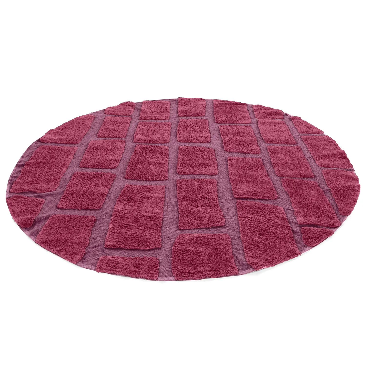 Round rug - Cyrus Natural Cotton Shaggy (red)