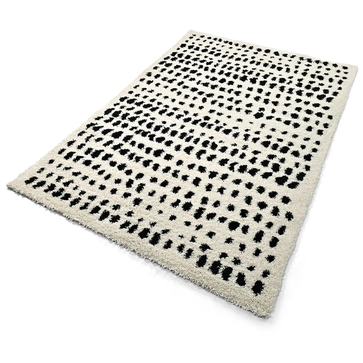 Shaggy rugs - Dotty (black/white)