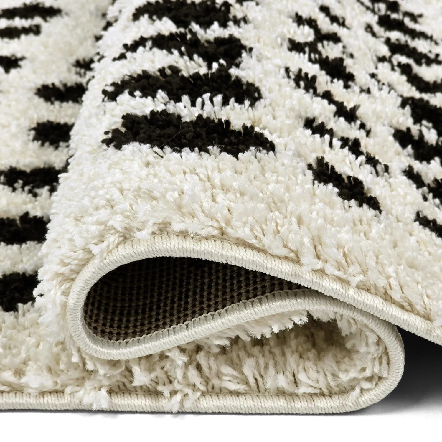 Shaggy rugs - Dotty (black/white)