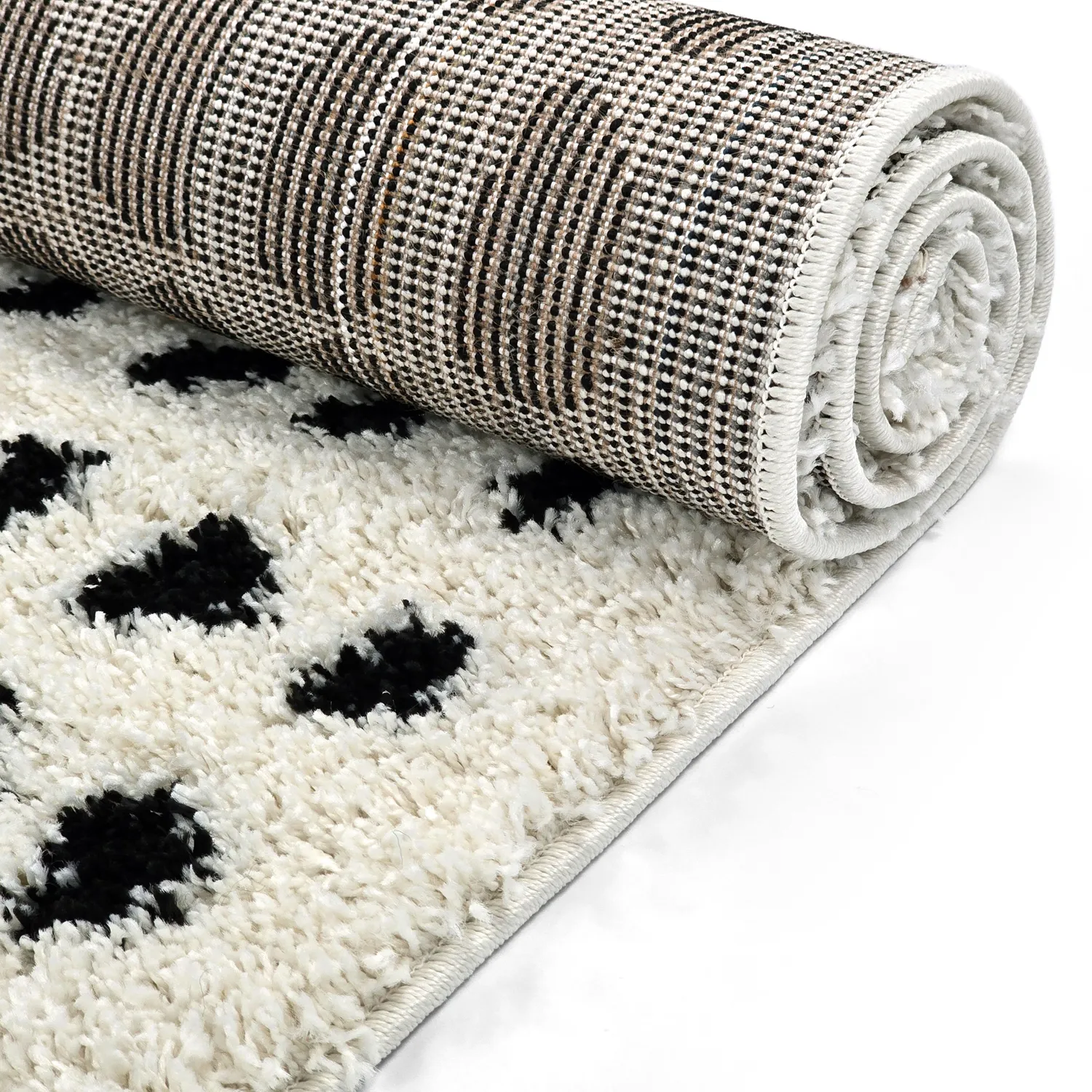 Shaggy rugs - Dotty (black/white)