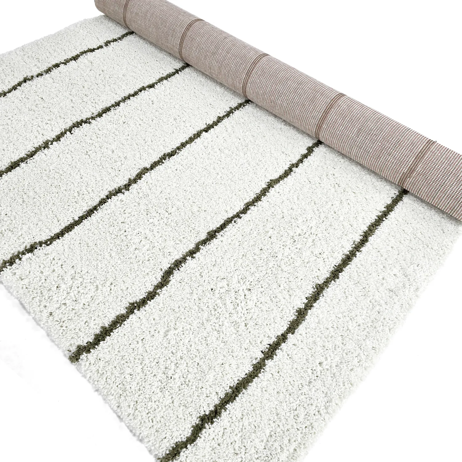 Shaggy rugs - Eze (white/green)