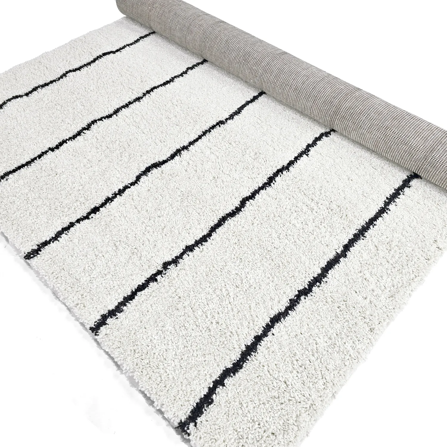 Shaggy rugs - Eze (white/black)