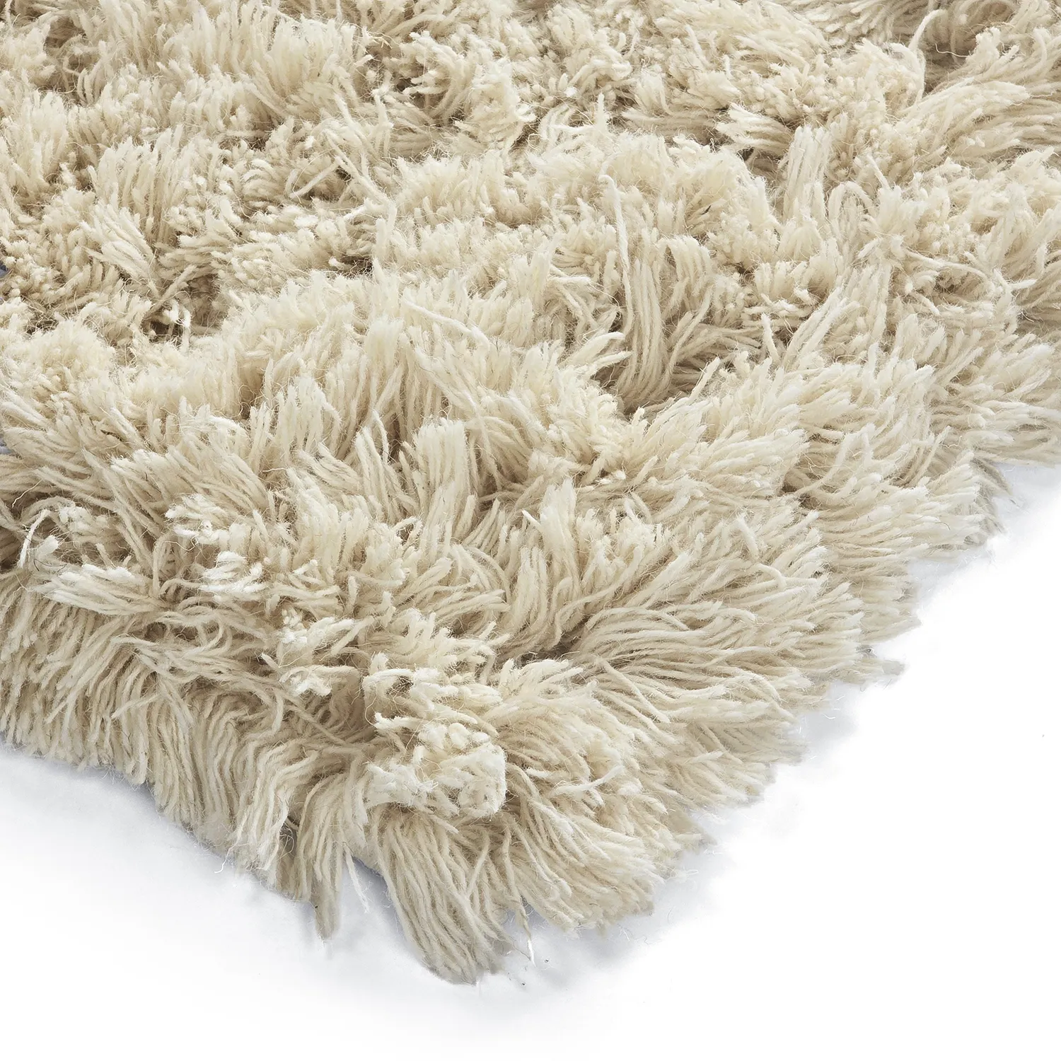 Shaggy rugs - Fassale Hand Woven Wool Shaggy (cream)