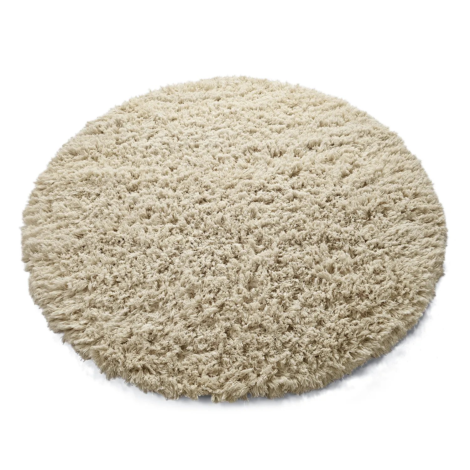 Round rug - Fassale Hand Woven Wool Shaggy (cream)