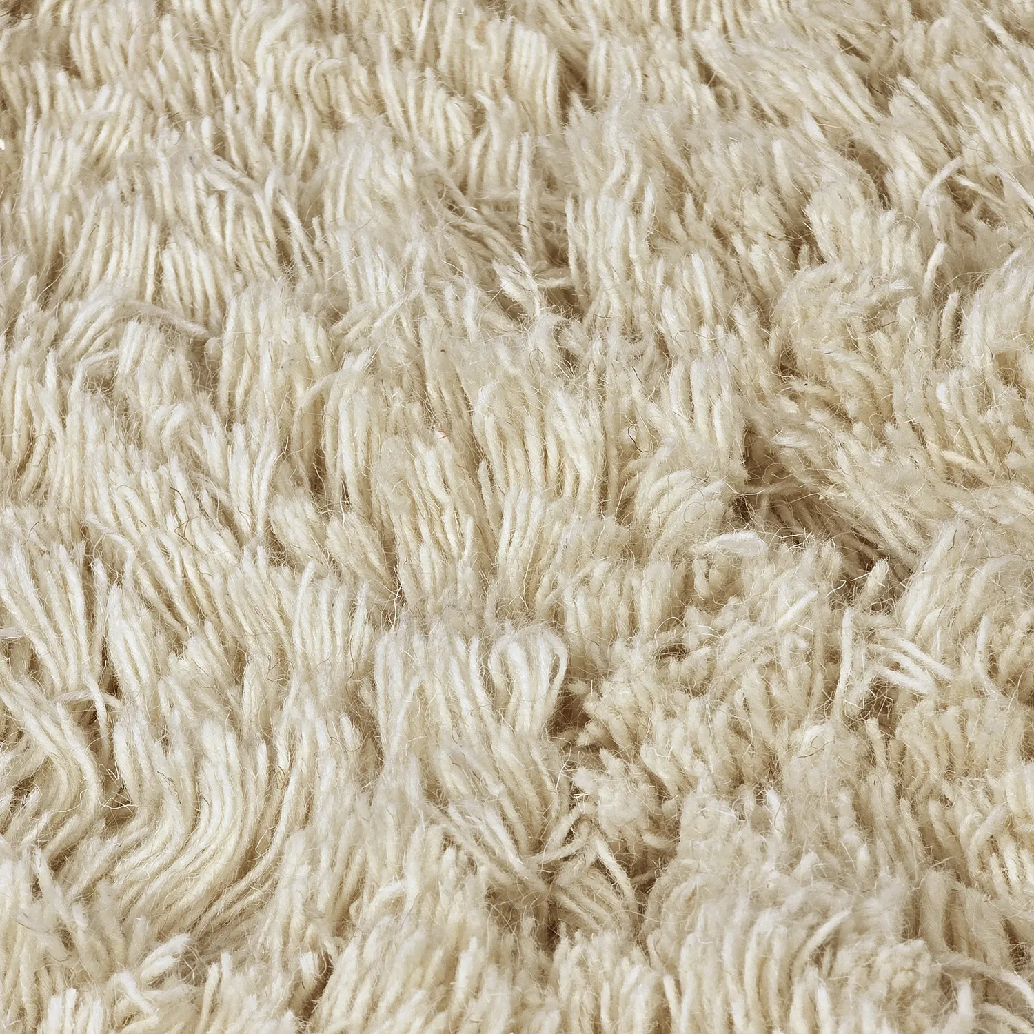 Round rug - Fassale Hand Woven Wool Shaggy (cream)