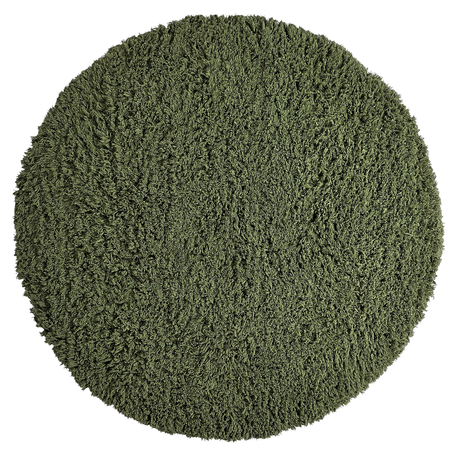 Round rug - Fassale Hand Woven Wool Shaggy (moss green)