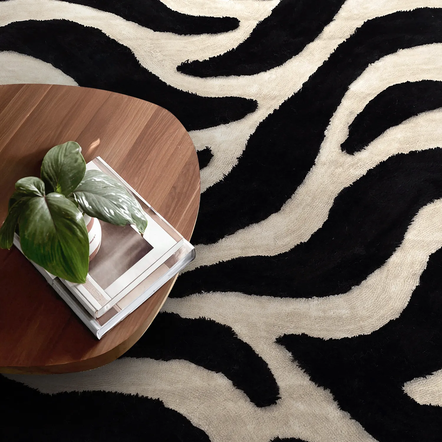Shaggy rugs - Fergana (cream/black)