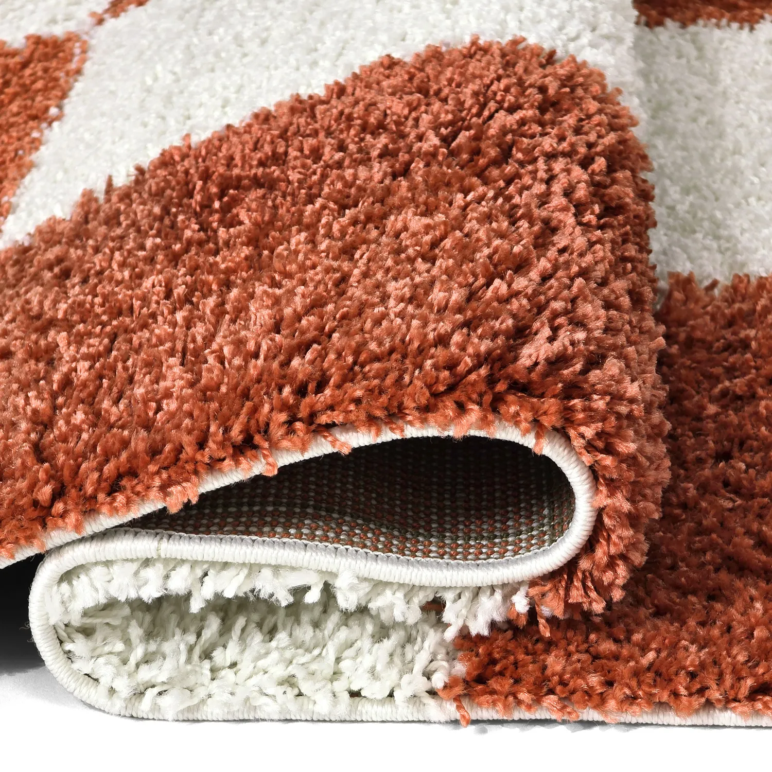 Shaggy rugs - Gordes (orange/white)