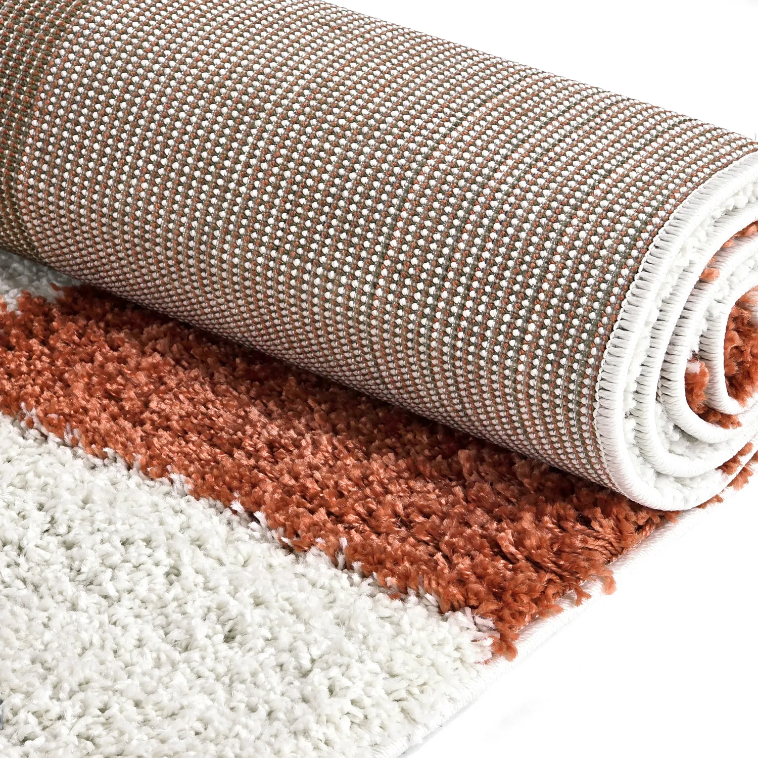 Shaggy rugs - Gordes (orange/white)