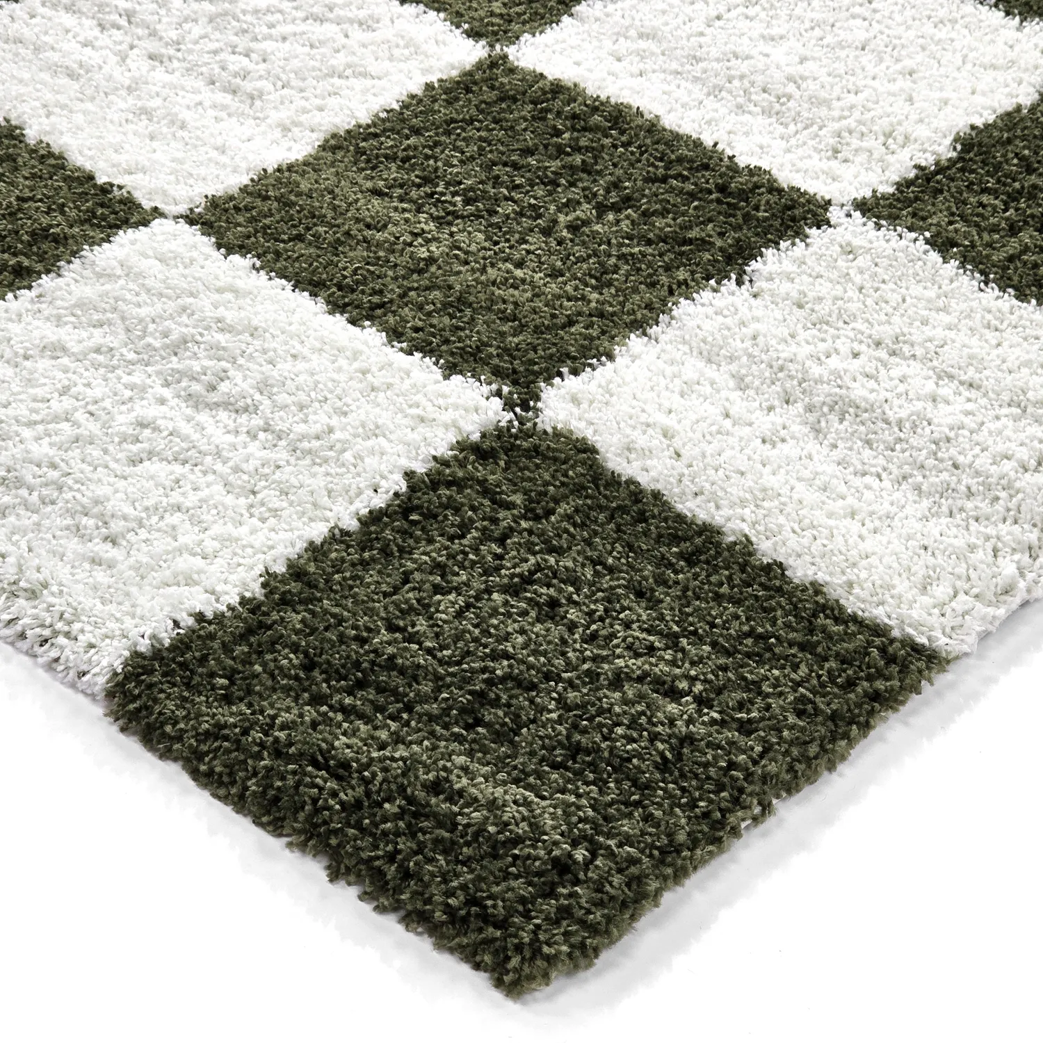 Shaggy rugs - Gordes (green/white)