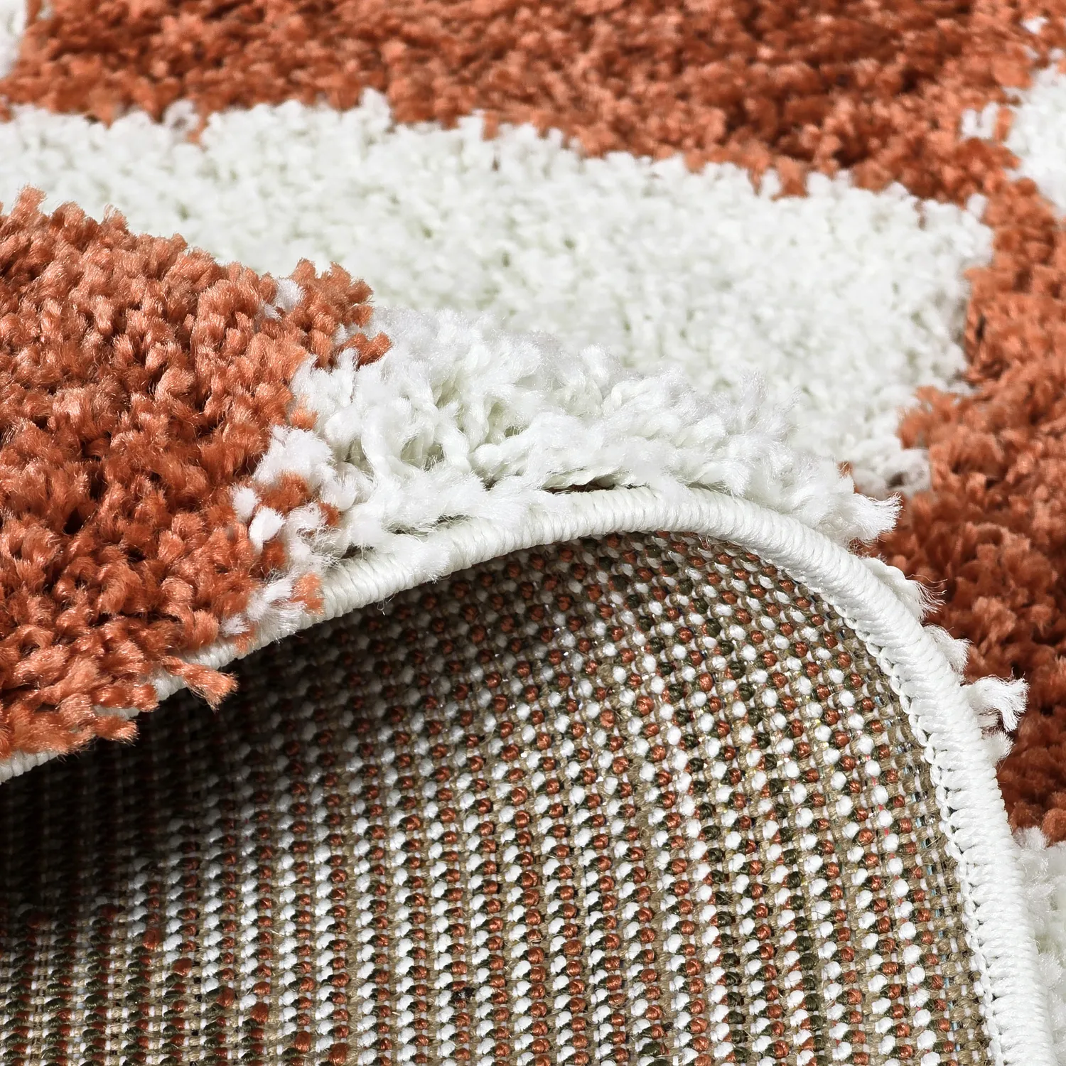 Shaggy rugs - Albi (white/orange)