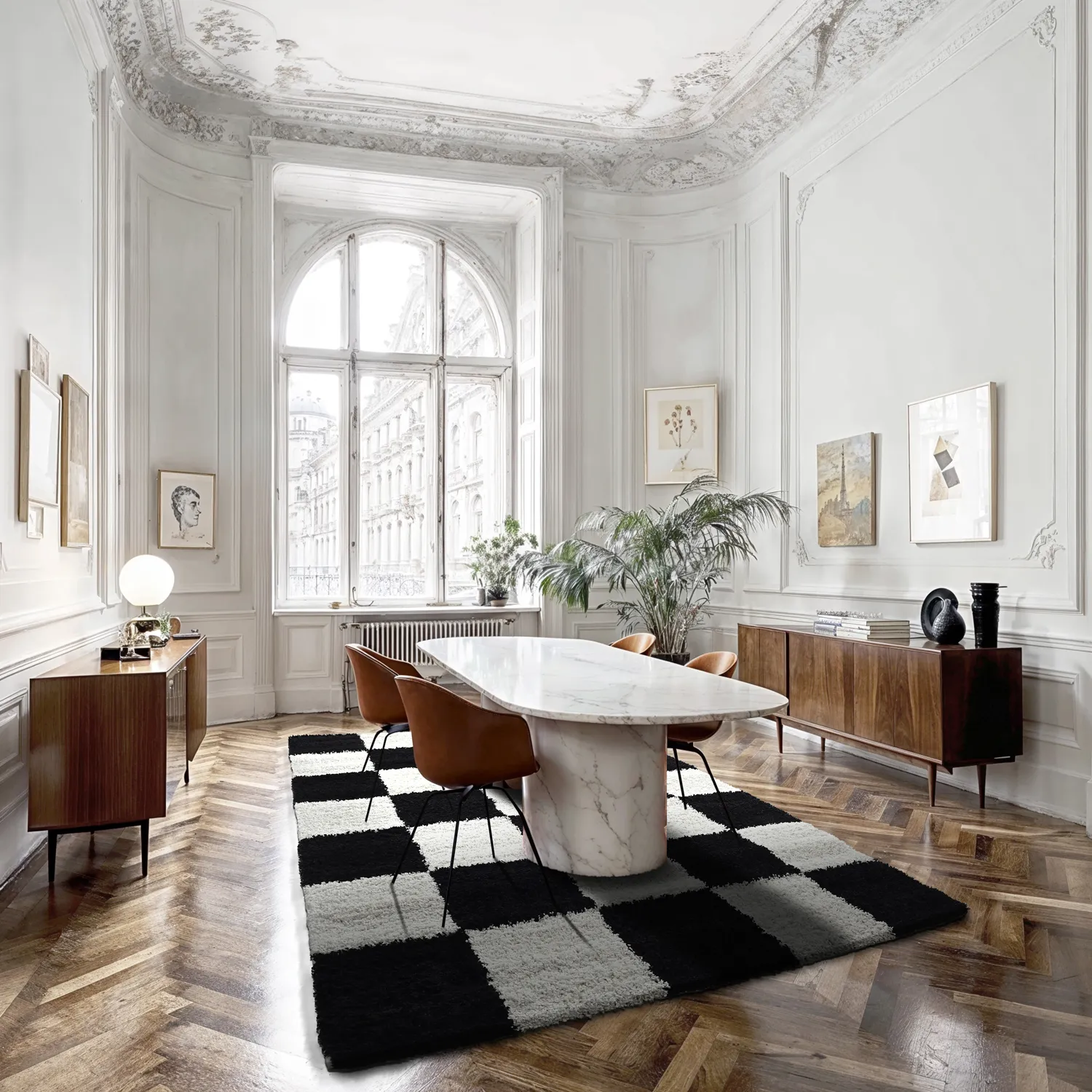 Shaggy rugs - Gordes (black/white)