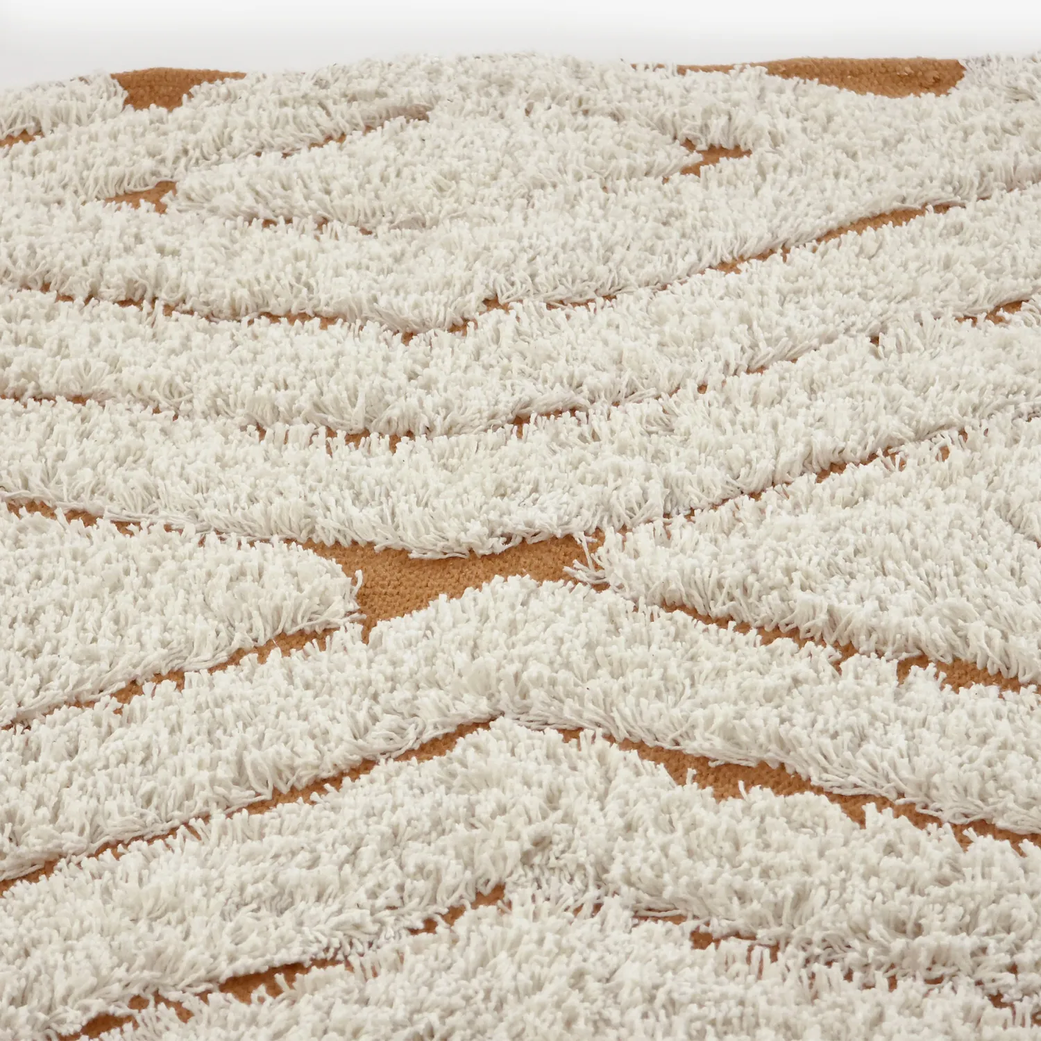 Round rug - Holwell Natural Cotton Shaggy (off white/brown)