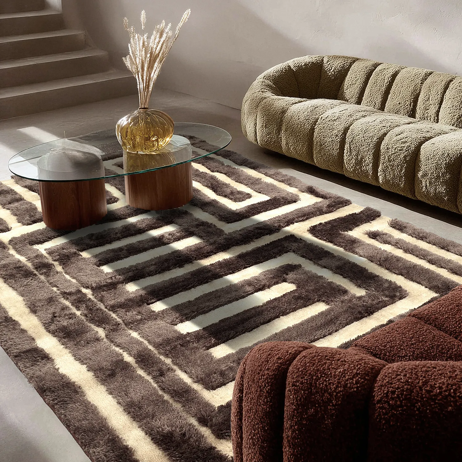 Shaggy rugs - Karbala (beige/brown)
