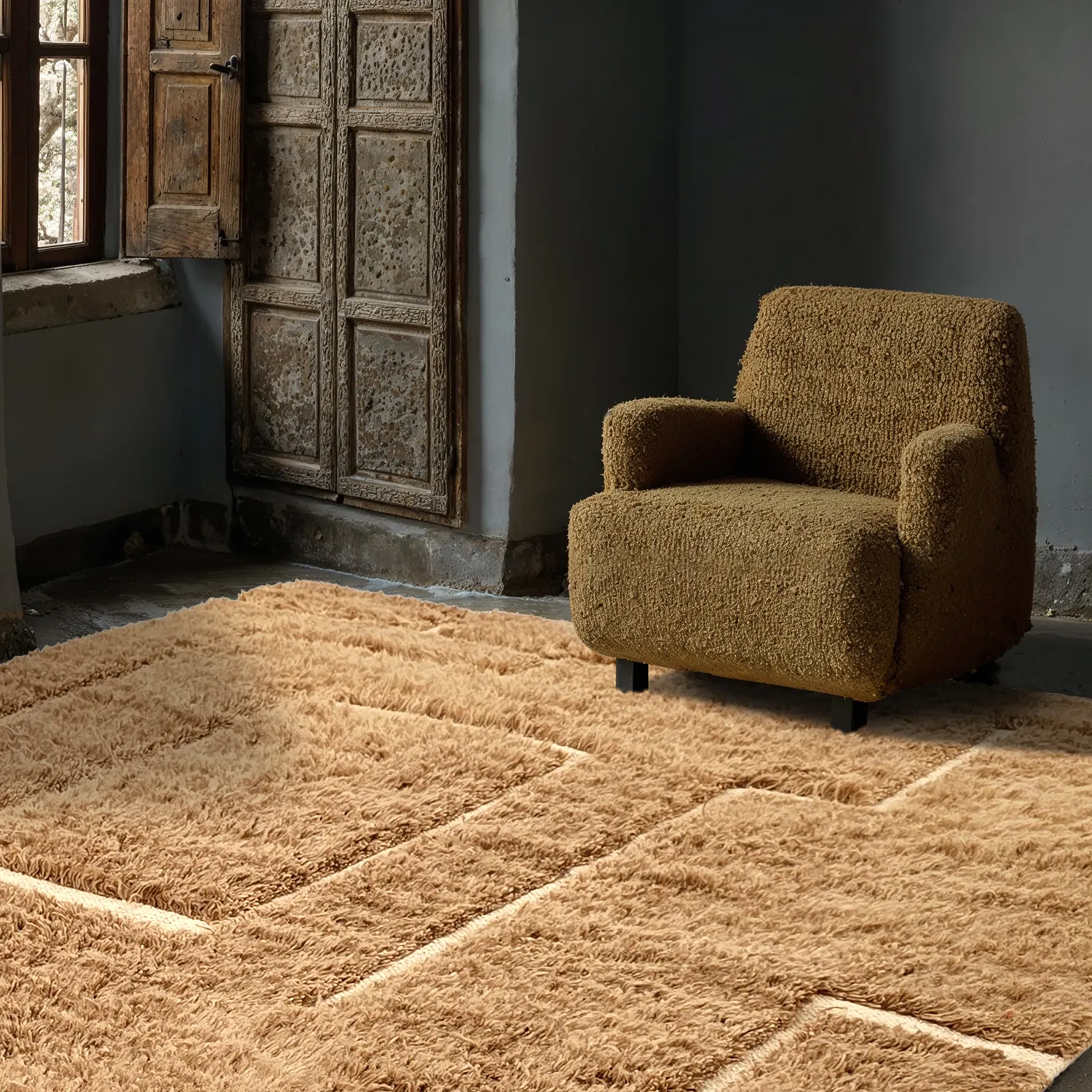 Shaggy rugs - Kiberg Hand Woven Wool Shaggy (beige)