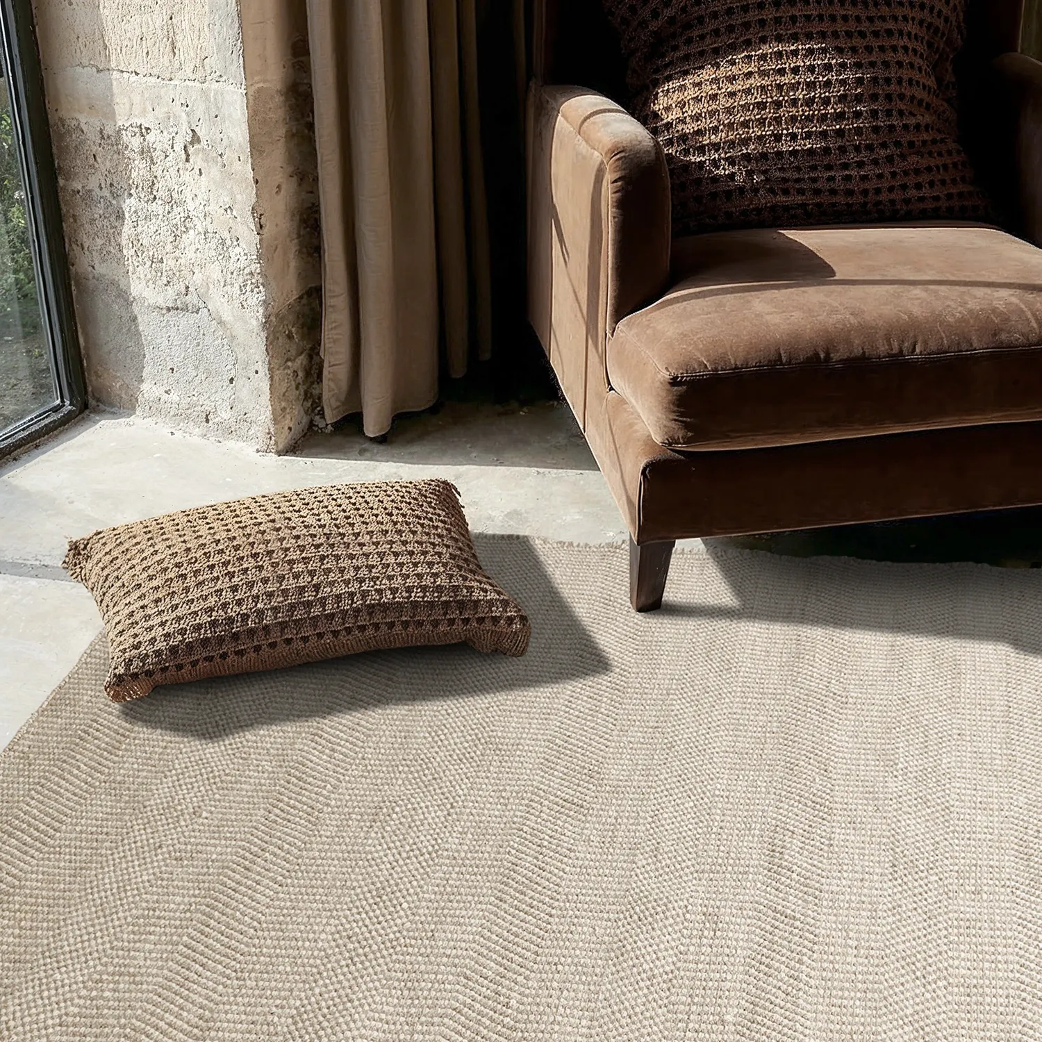 Wool rug - Larkana (beige/white)