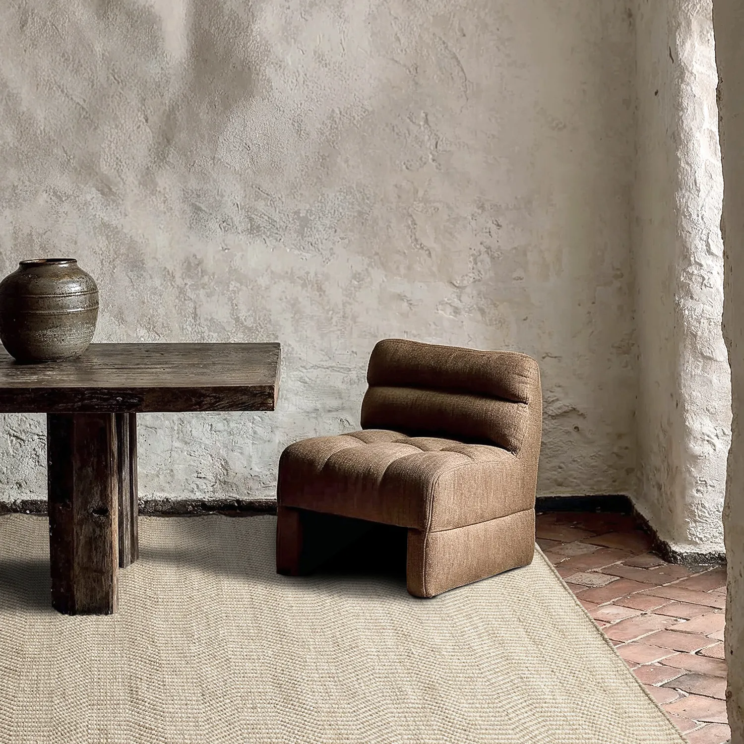 Wool rug - Larkana (beige/white)