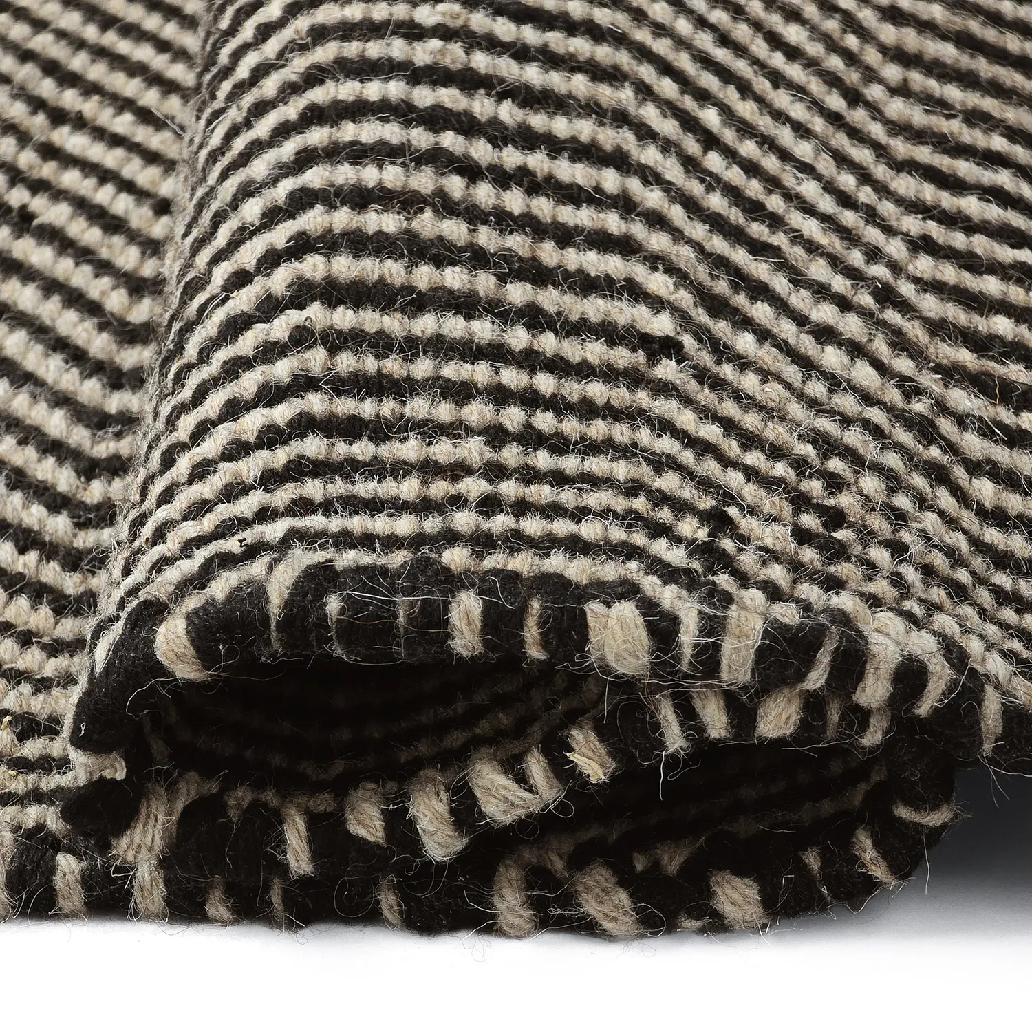 Wool rug - Larkana (beige/black)