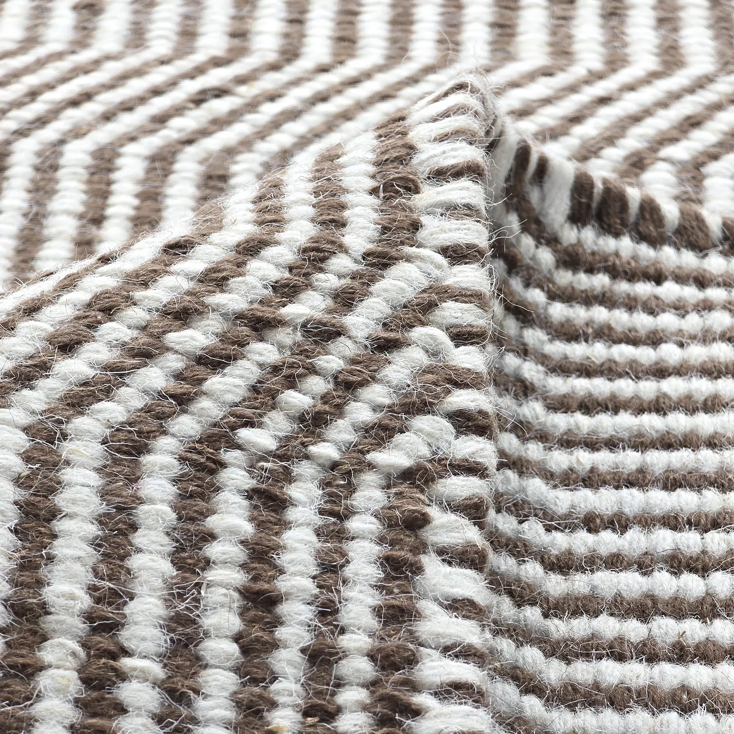 Wool rug - Larkana (brown/white)