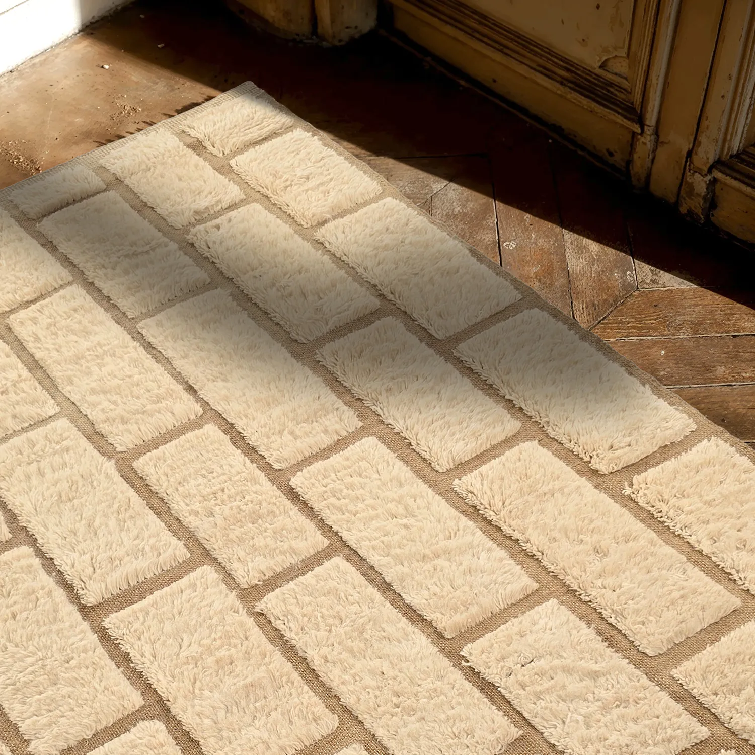 Shaggy rugs - Leknes Hand Woven Wool Shaggy (cream)