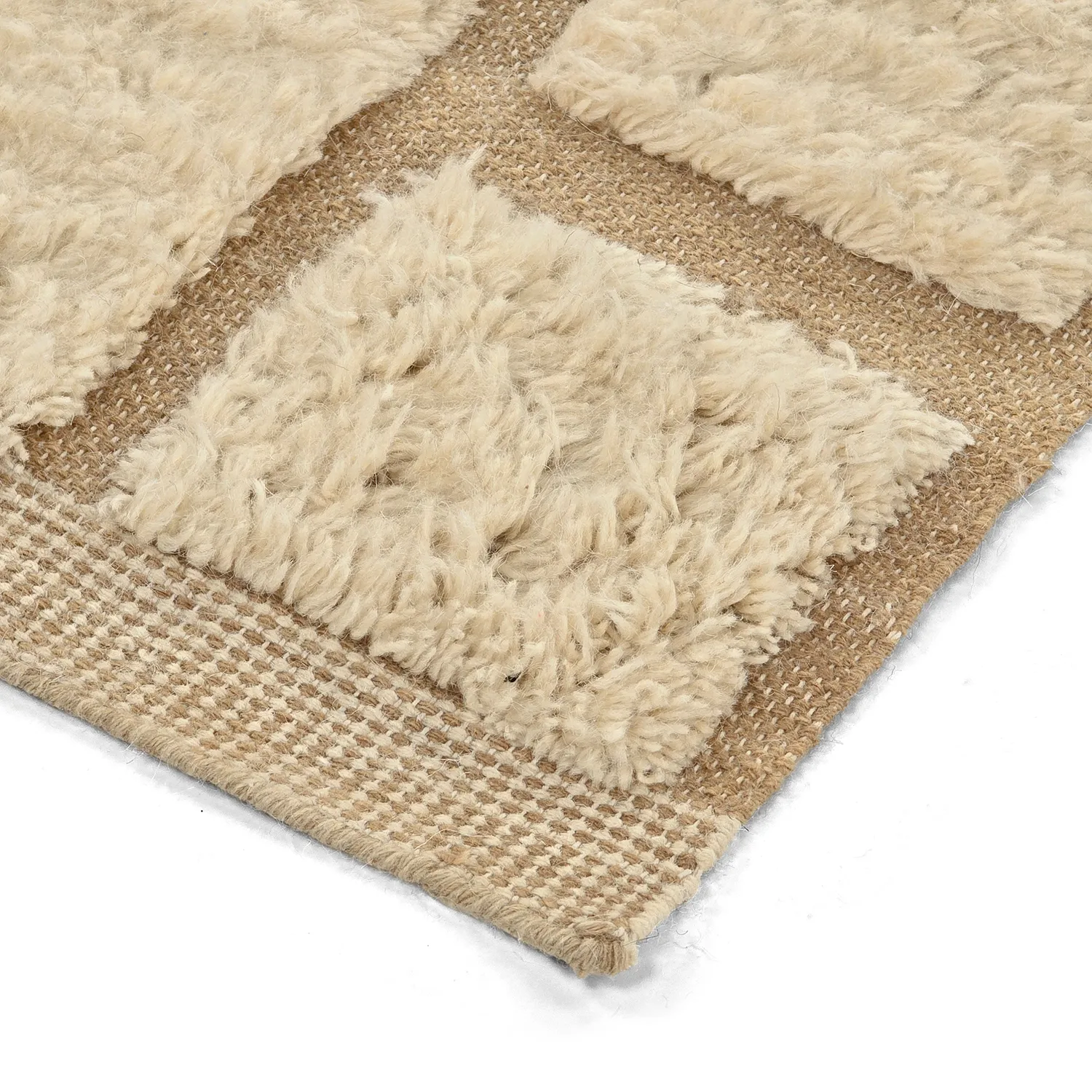 Shaggy rugs - Leknes Hand Woven Wool Shaggy (cream)