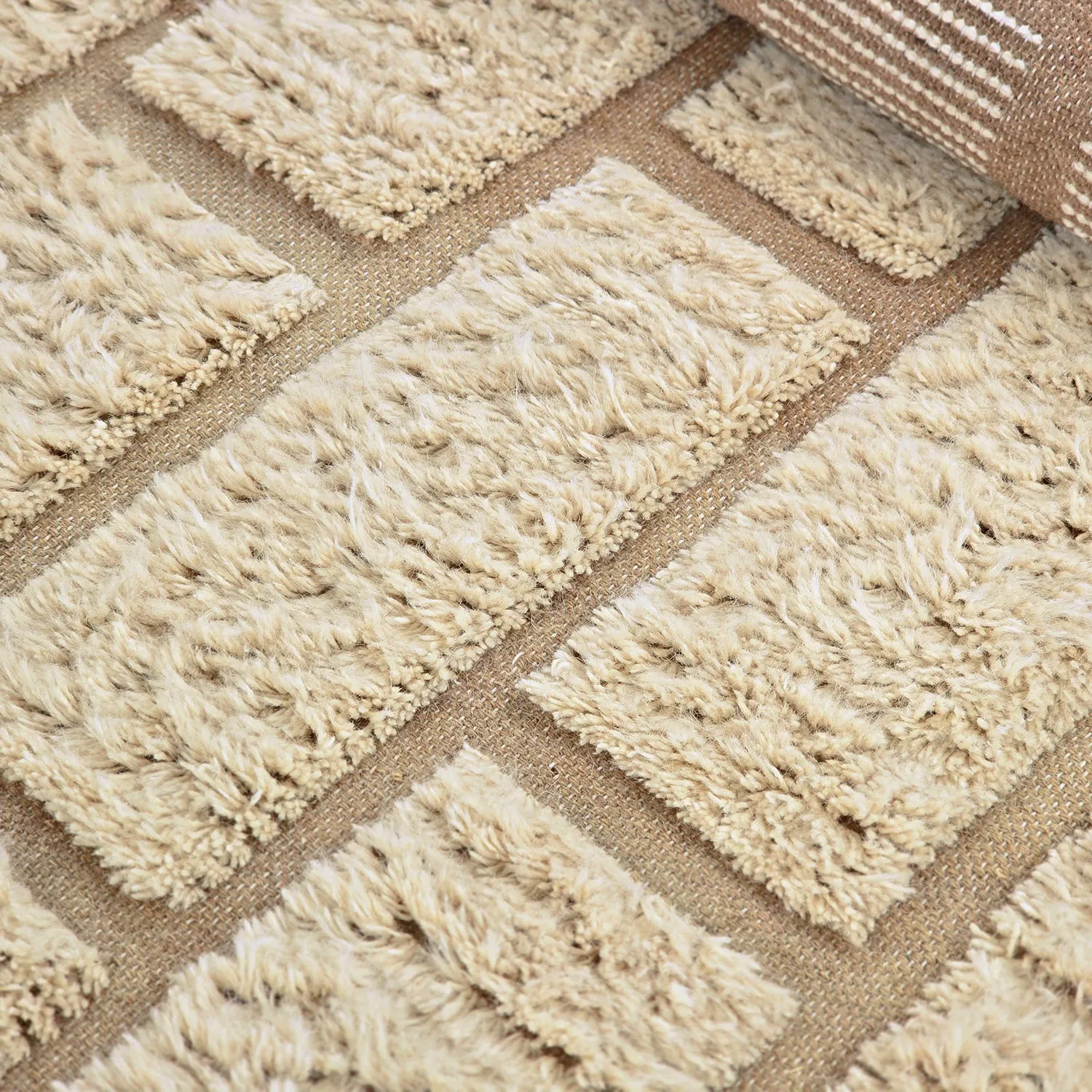 Shaggy rugs - Leknes Hand Woven Wool Shaggy (cream)