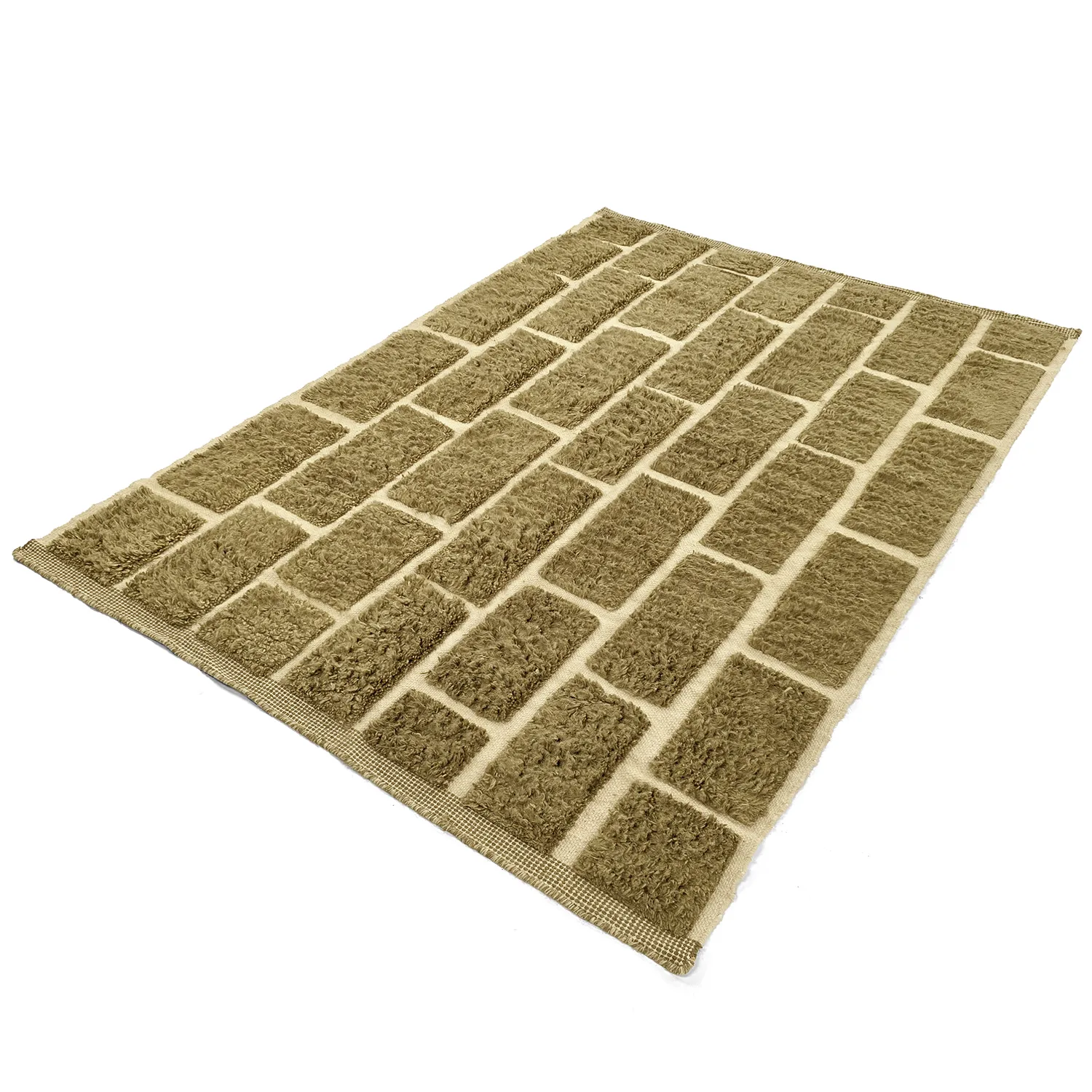 Shaggy rugs - Leknes Hand Woven Wool Shaggy (green)
