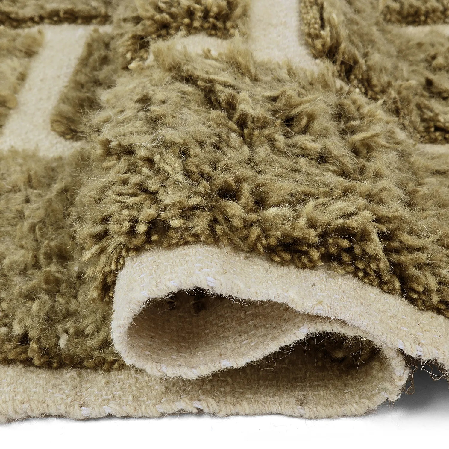 Shaggy rugs - Leknes Hand Woven Wool Shaggy (green)