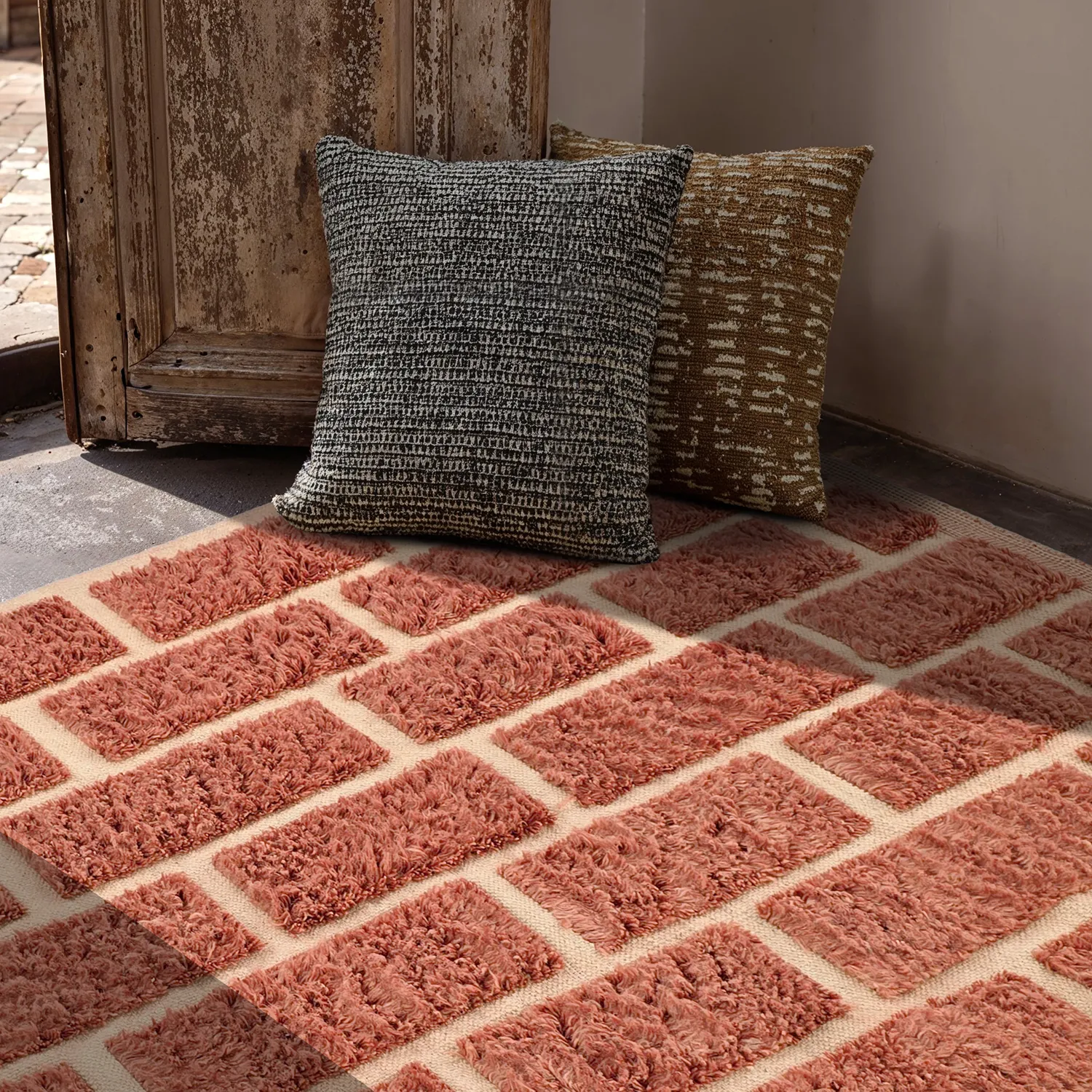 Shaggy rugs - Leknes Hand Woven Wool Shaggy (terracotta)