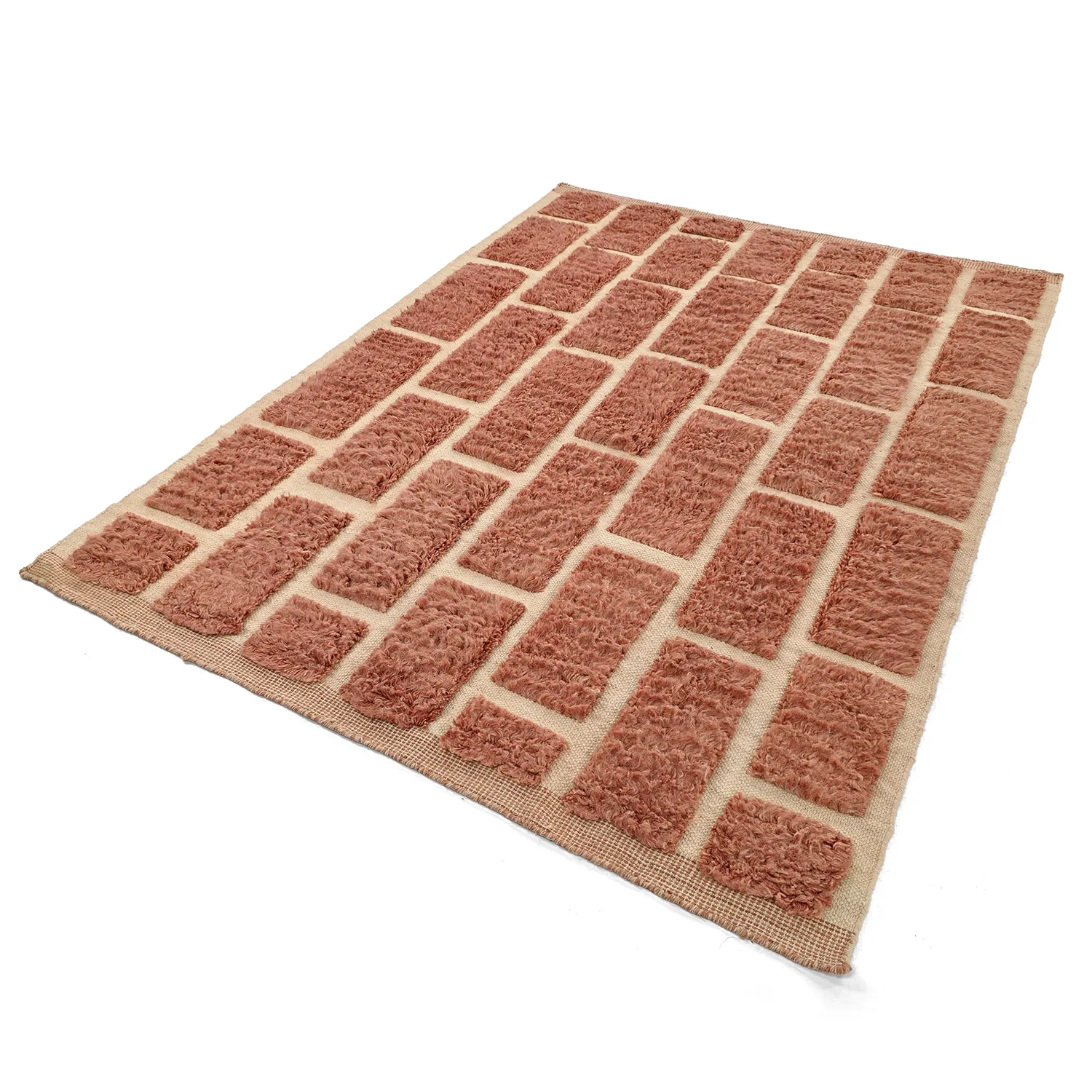 Shaggy rugs - Leknes Hand Woven Wool Shaggy (terracotta)