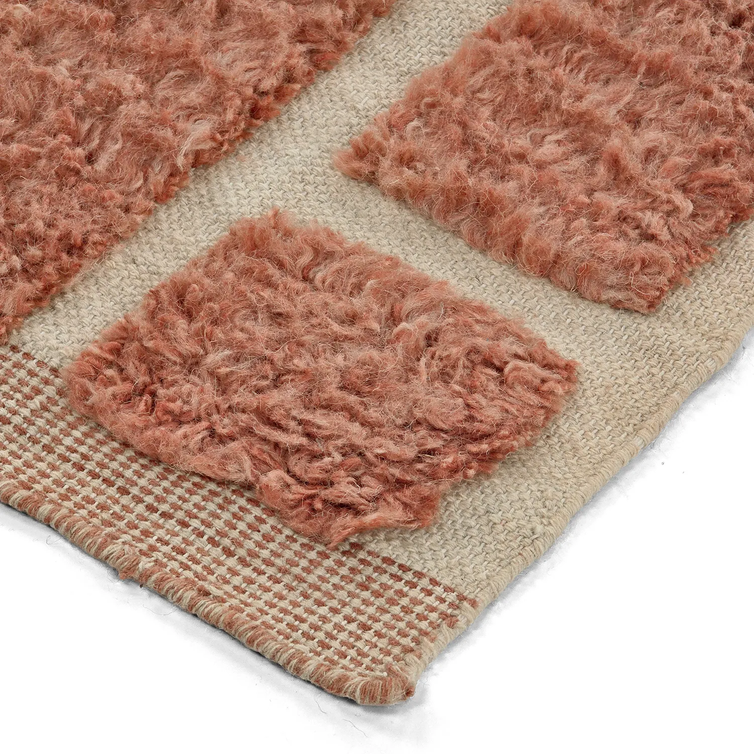 Shaggy rugs - Leknes Hand Woven Wool Shaggy (terracotta)
