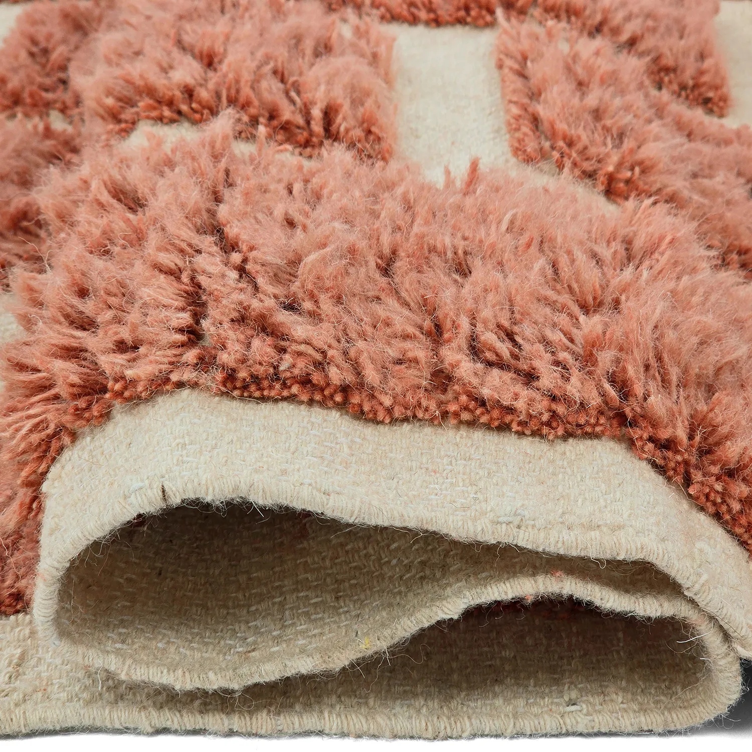 Shaggy rugs - Leknes Hand Woven Wool Shaggy (terracotta)