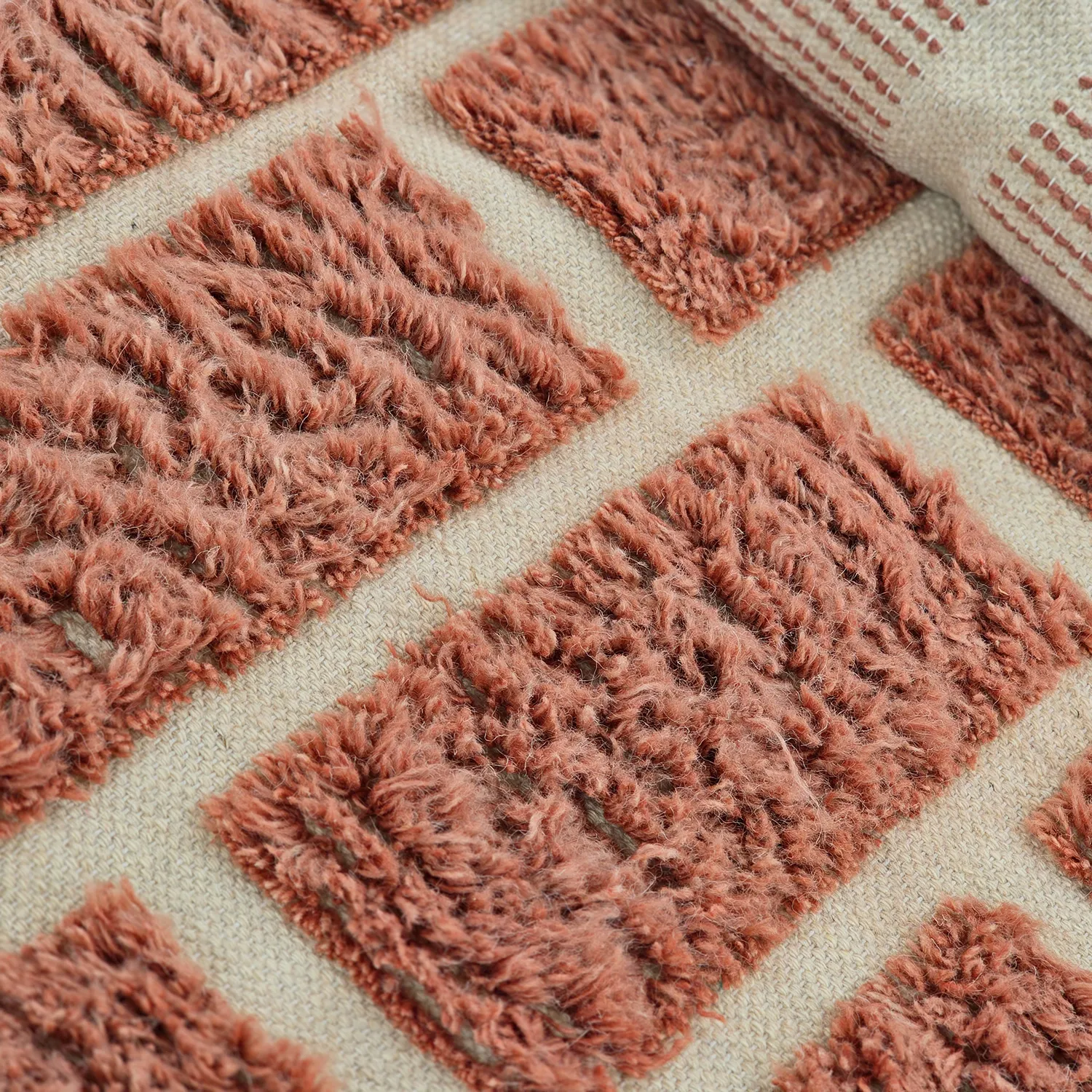 Shaggy rugs - Leknes Hand Woven Wool Shaggy (terracotta)