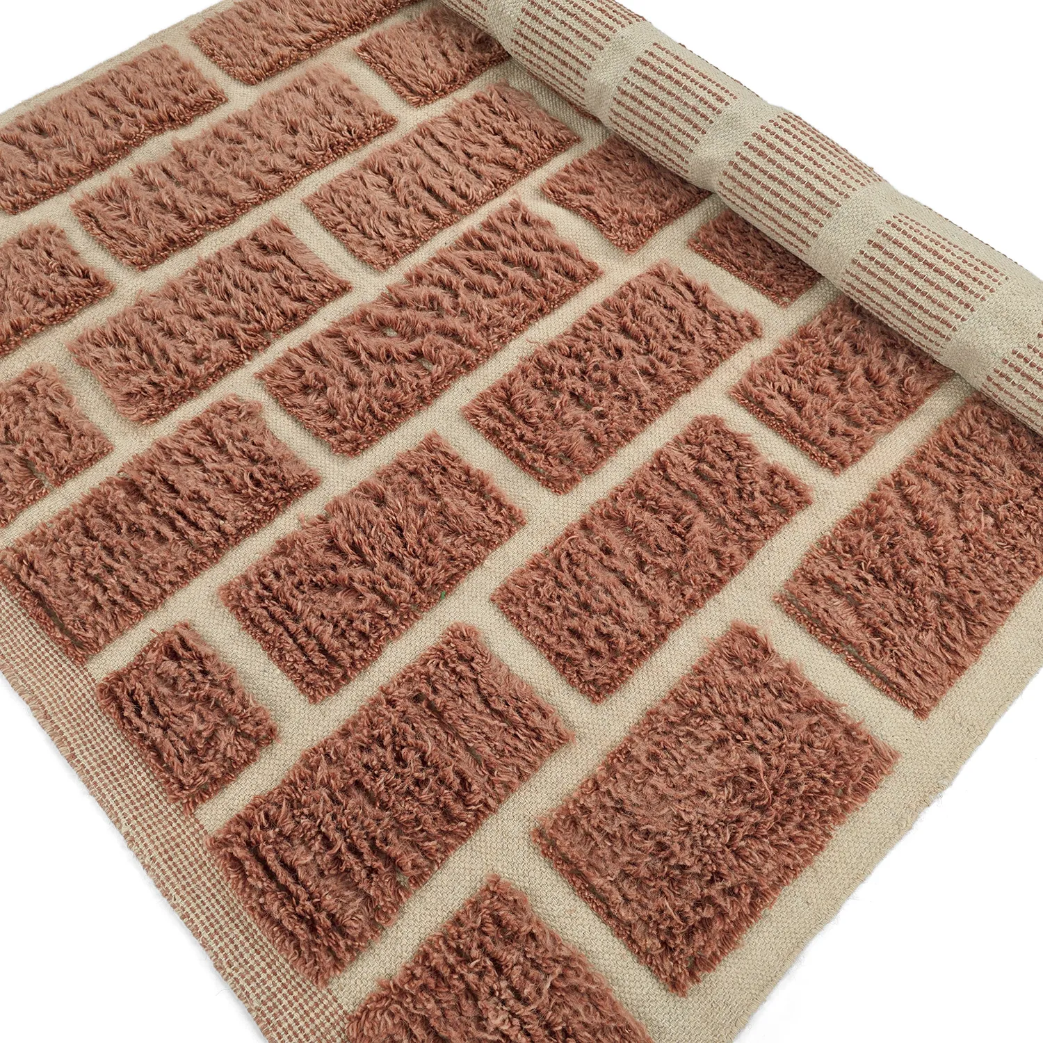 Shaggy rugs - Leknes Hand Woven Wool Shaggy (terracotta)