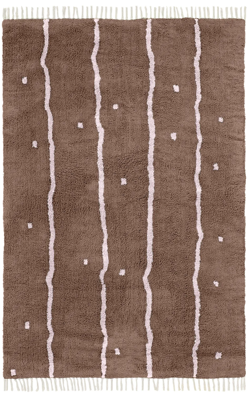 Shaggy rugs - Leora Natural Cotton Shaggy (brown/purple)