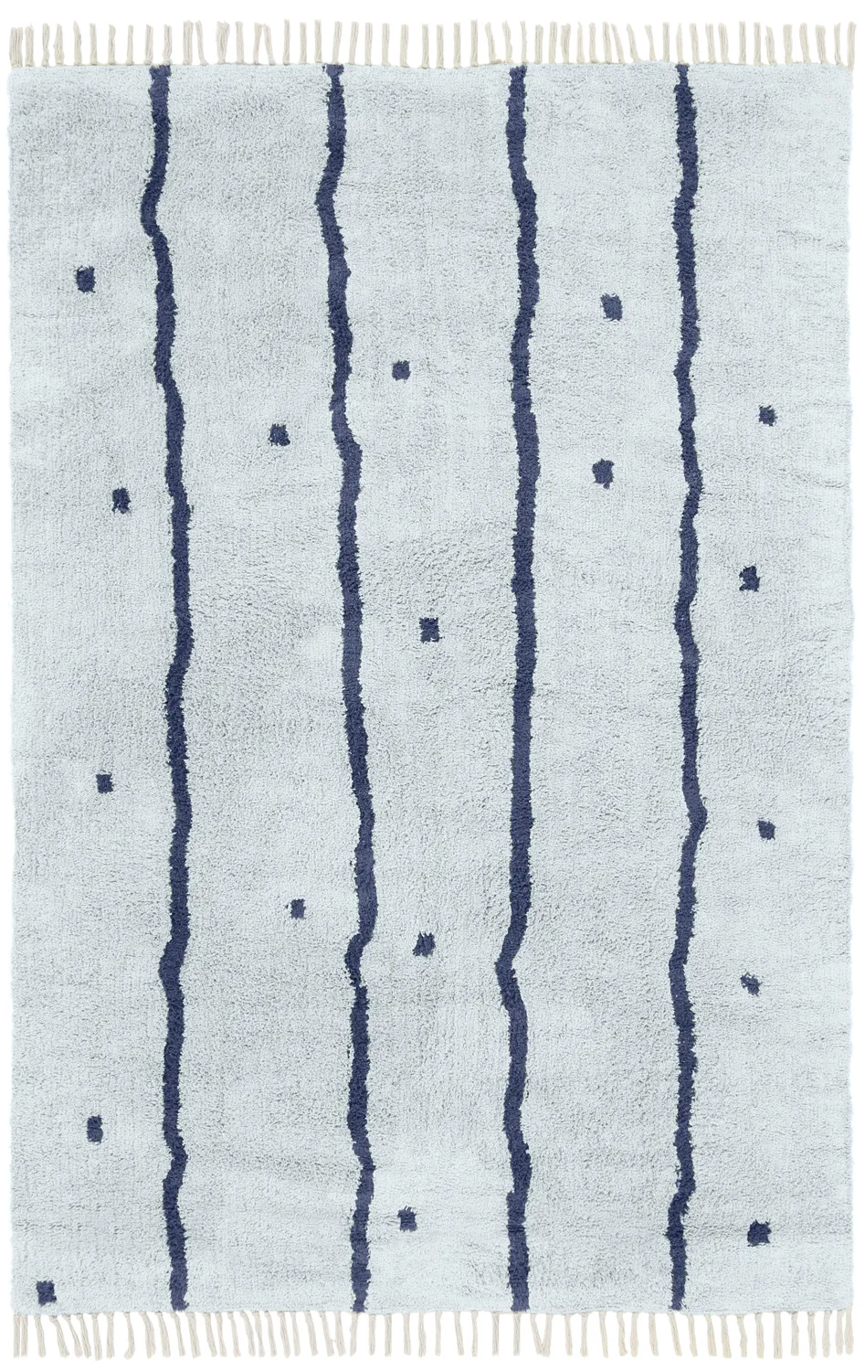 Shaggy rugs - Leora Natural Cotton Shaggy (grey/blue)