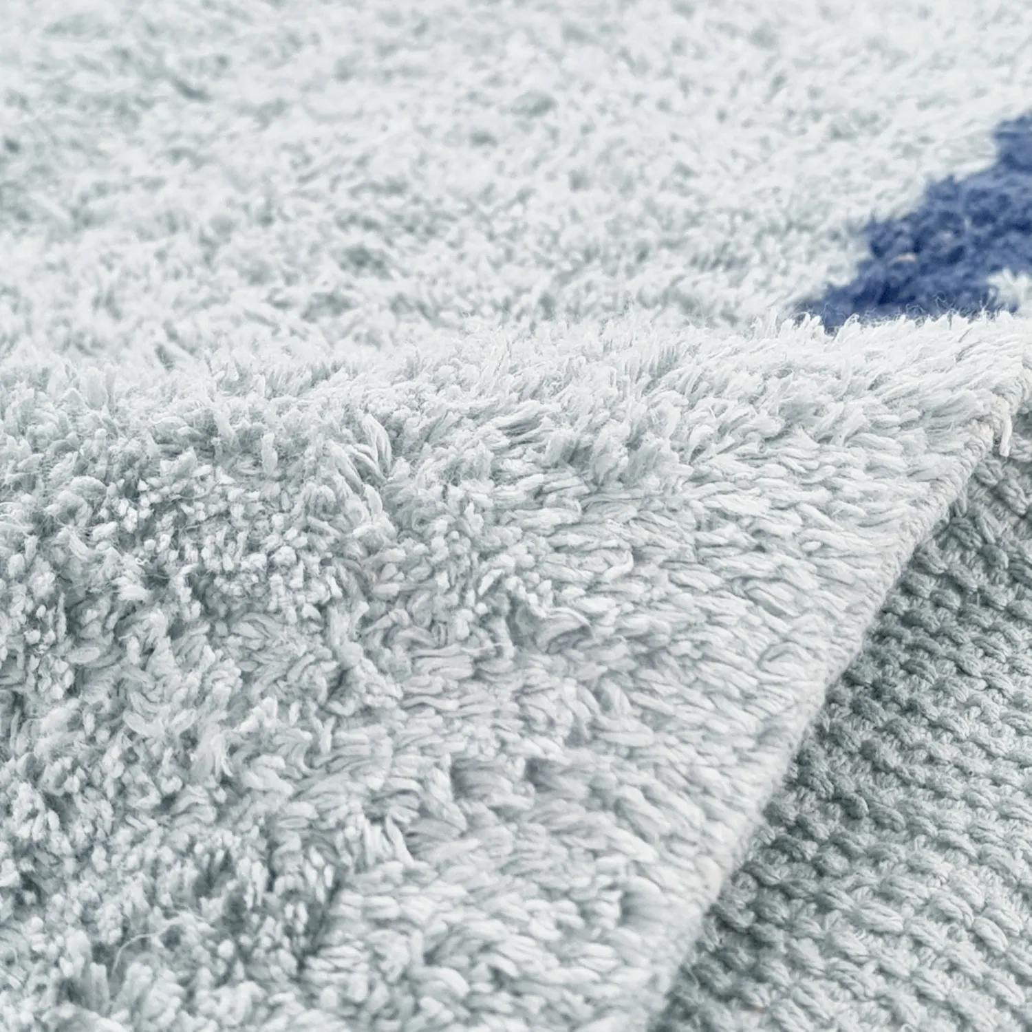 Shaggy rugs - Leora Natural Cotton Shaggy (grey/blue)