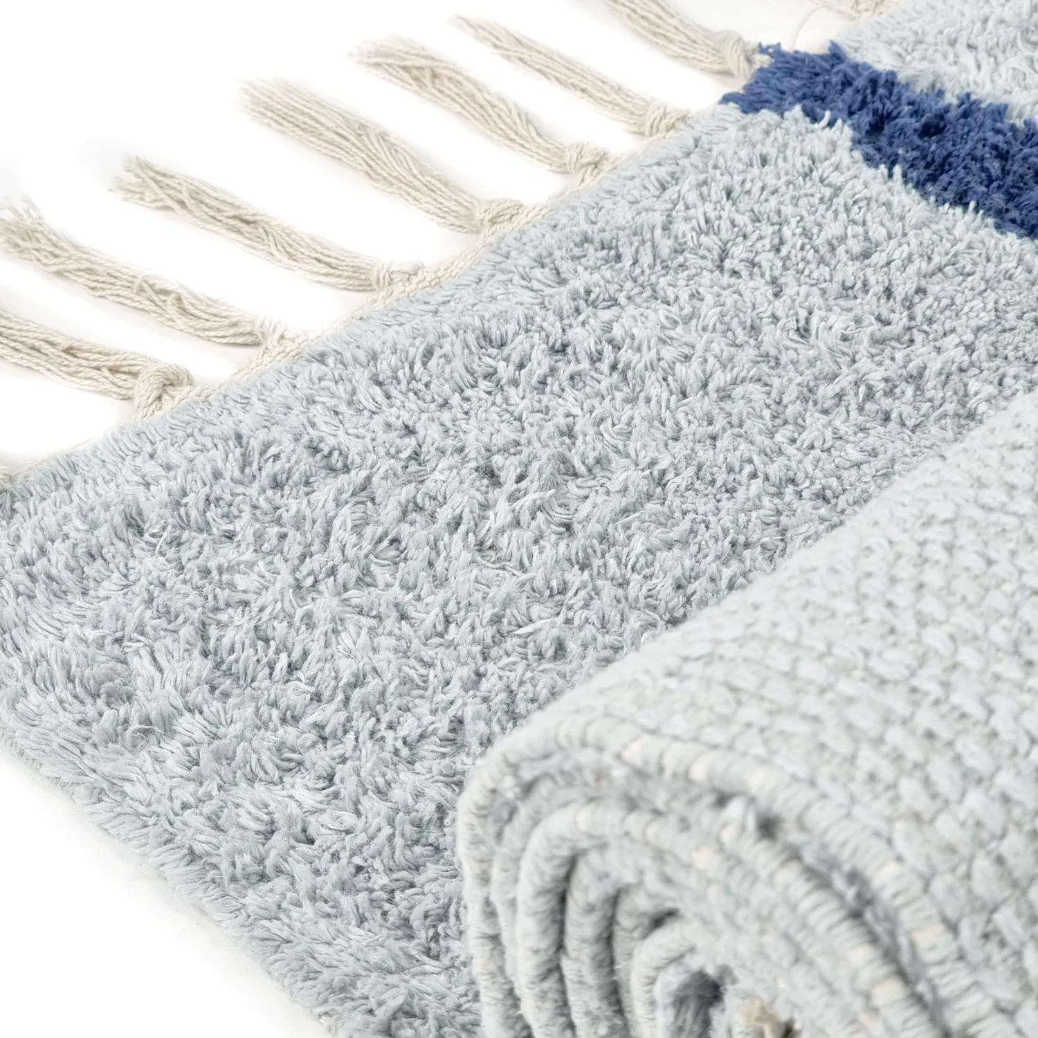 Shaggy rugs - Leora Natural Cotton Shaggy (grey/blue)