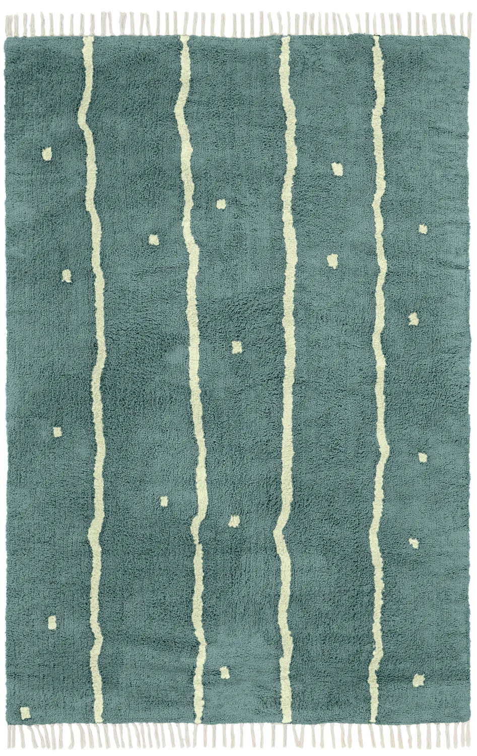 Shaggy rugs - Leora Natural Cotton Shaggy (green)