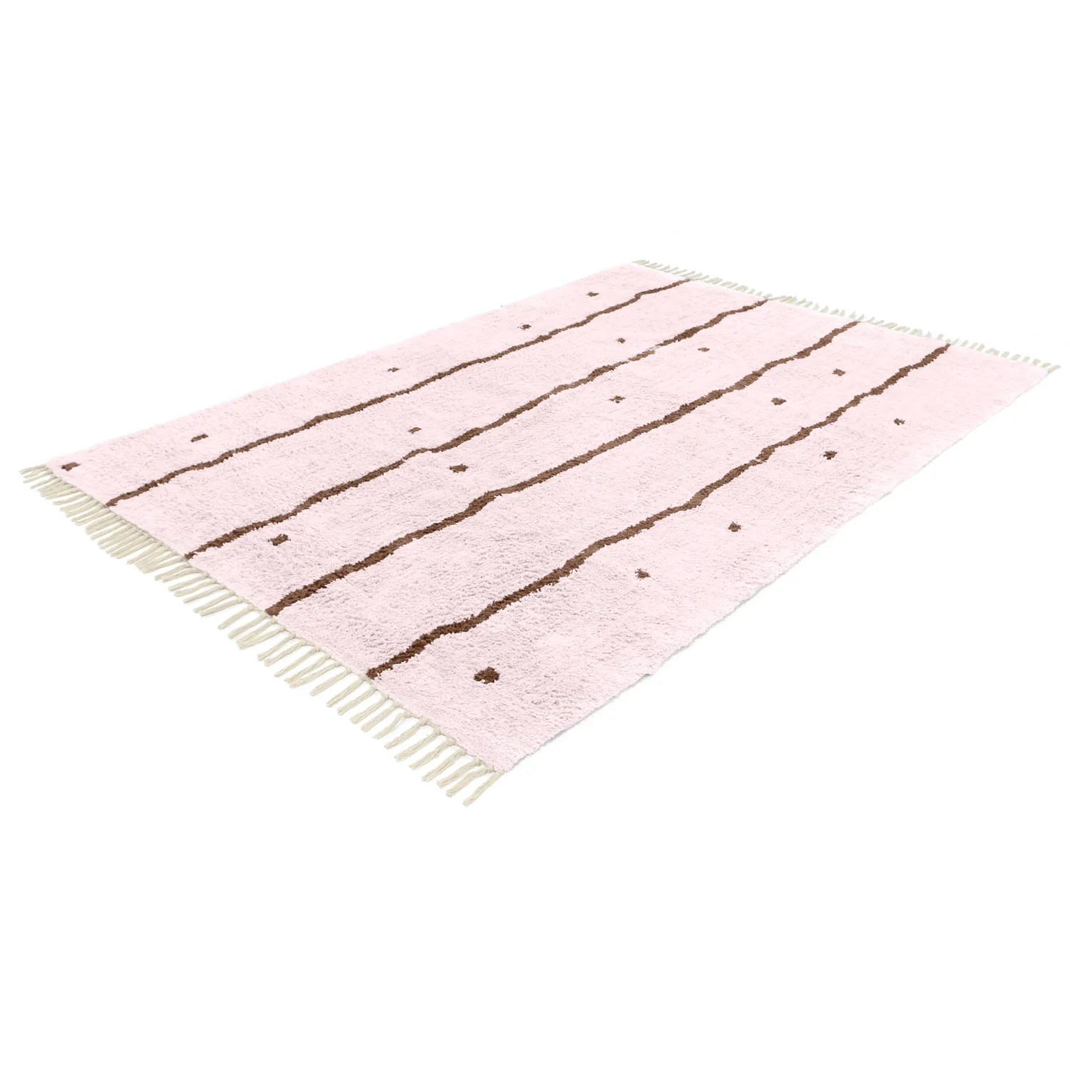 Shaggy rugs - Leora Natural Cotton Shaggy (pink/brown)