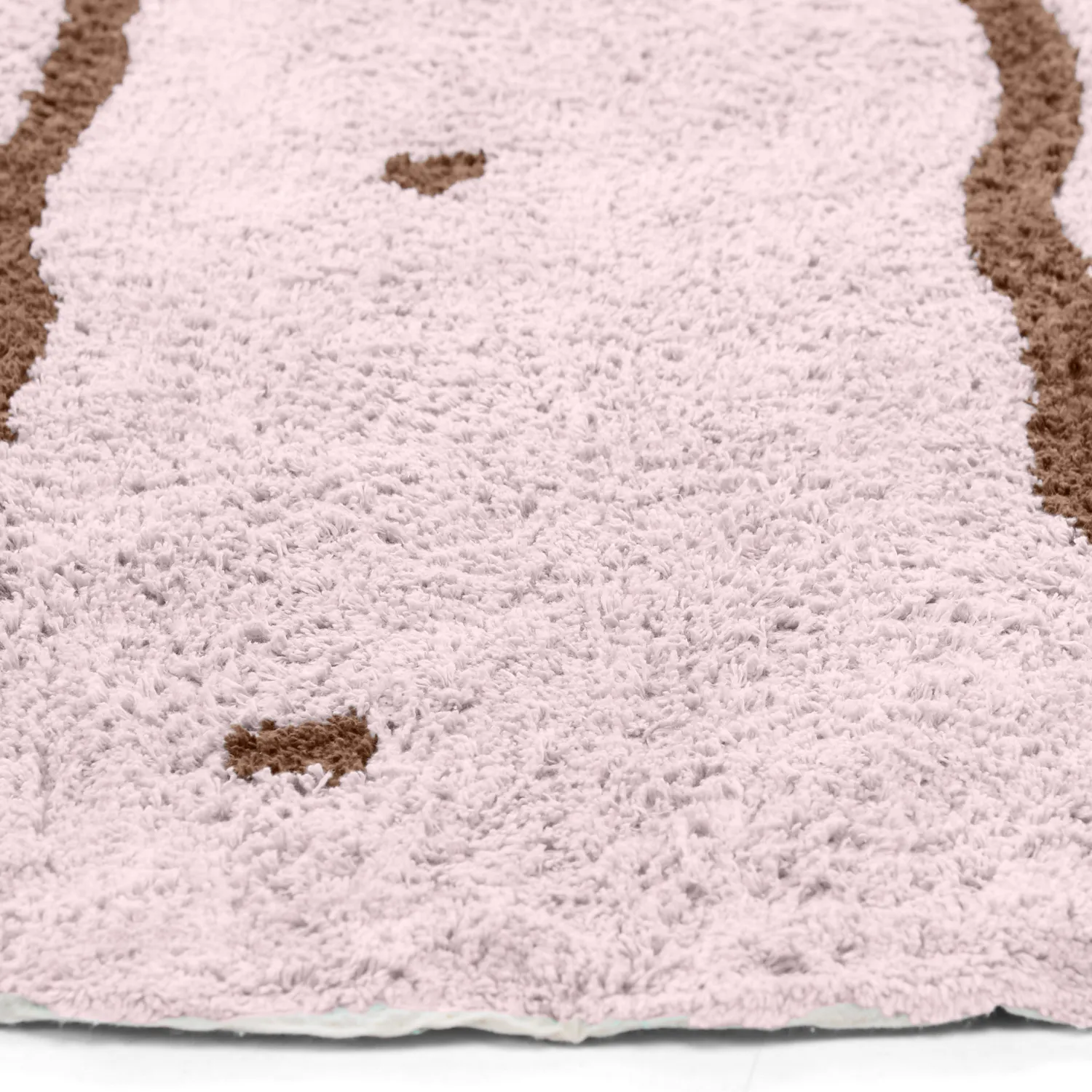 Round rug - Leora Natural Cotton Shaggy (pink/brown)